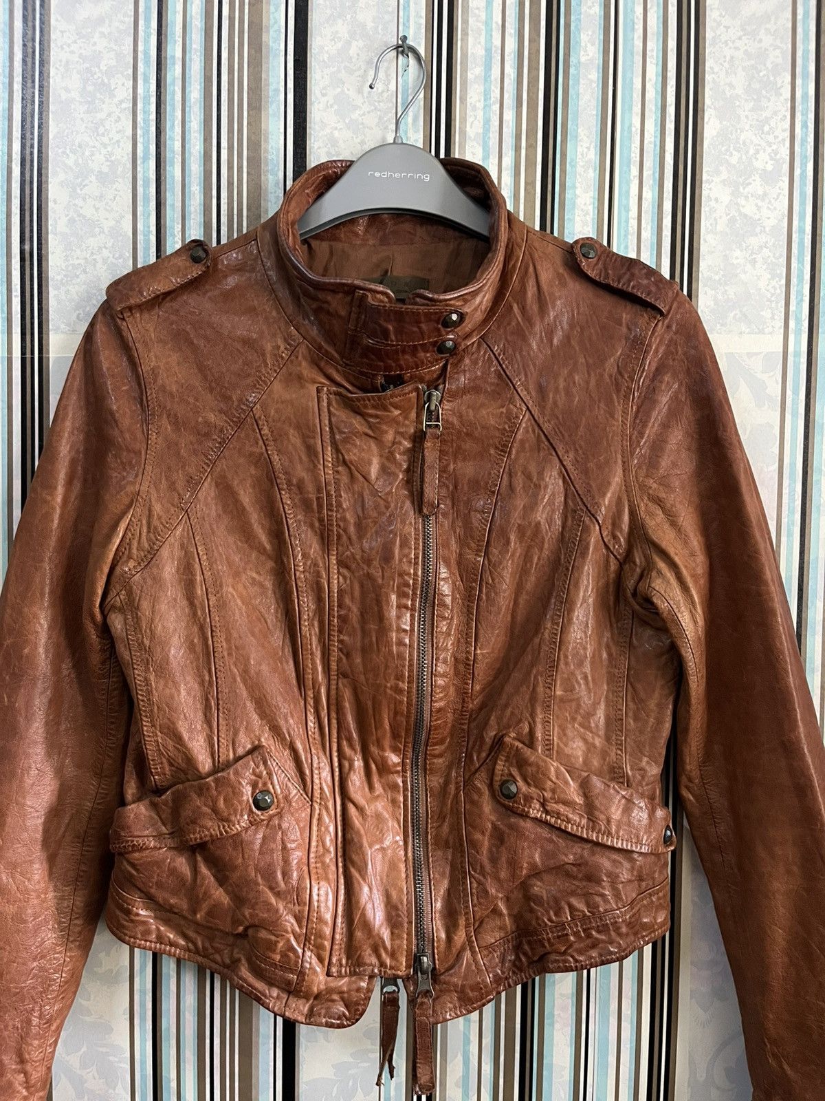 Japanese Brand 1990s GOA sheepskin panelling bikers leather #H3 Size M / US 6-8 / IT 42-44 - 1 Thumbnail
