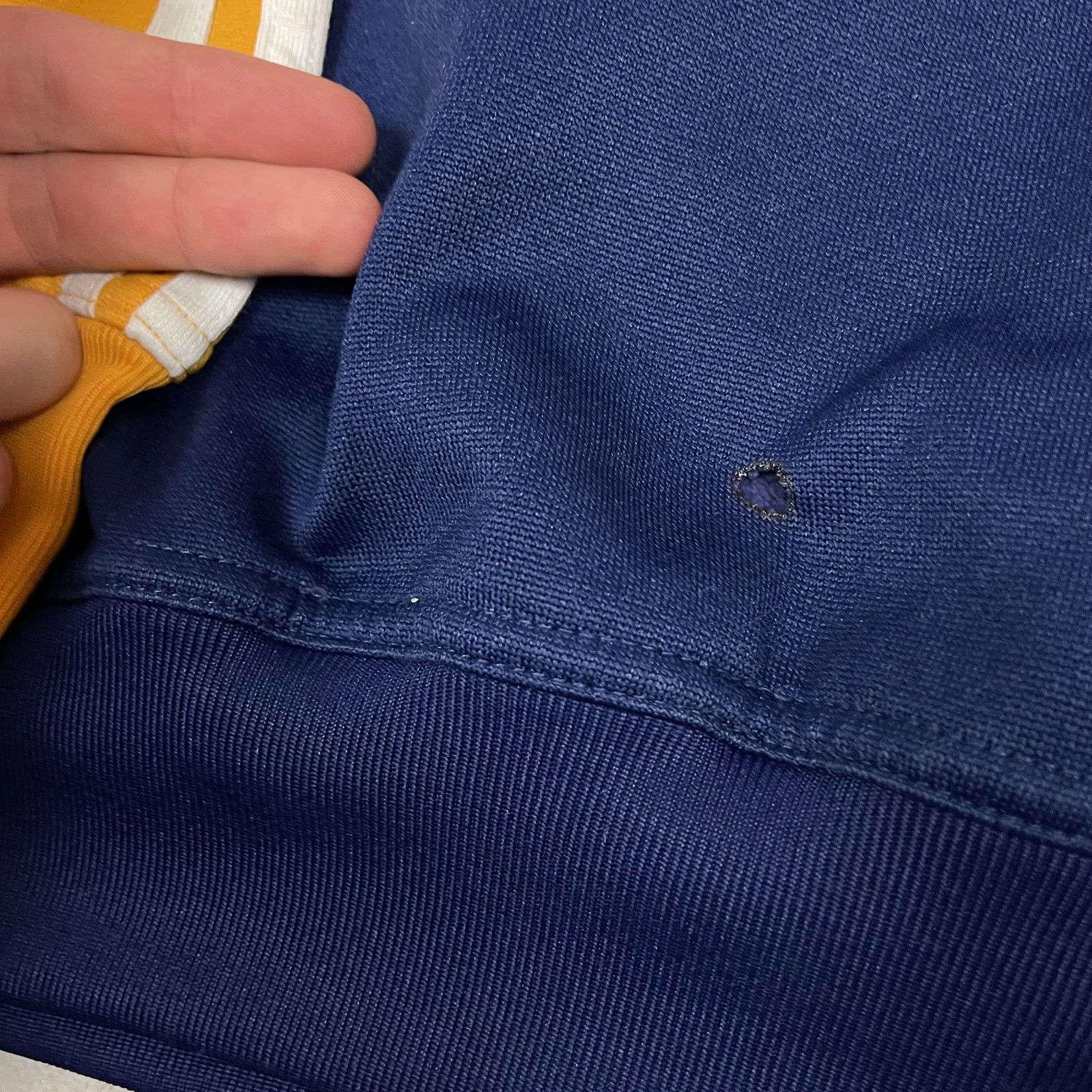Adidas × Vintage Vintage Adidas Men's Navy Yellow Pullover Sweatshirt Large Size US L / EU 52-54 / 3 - 5 Thumbnail