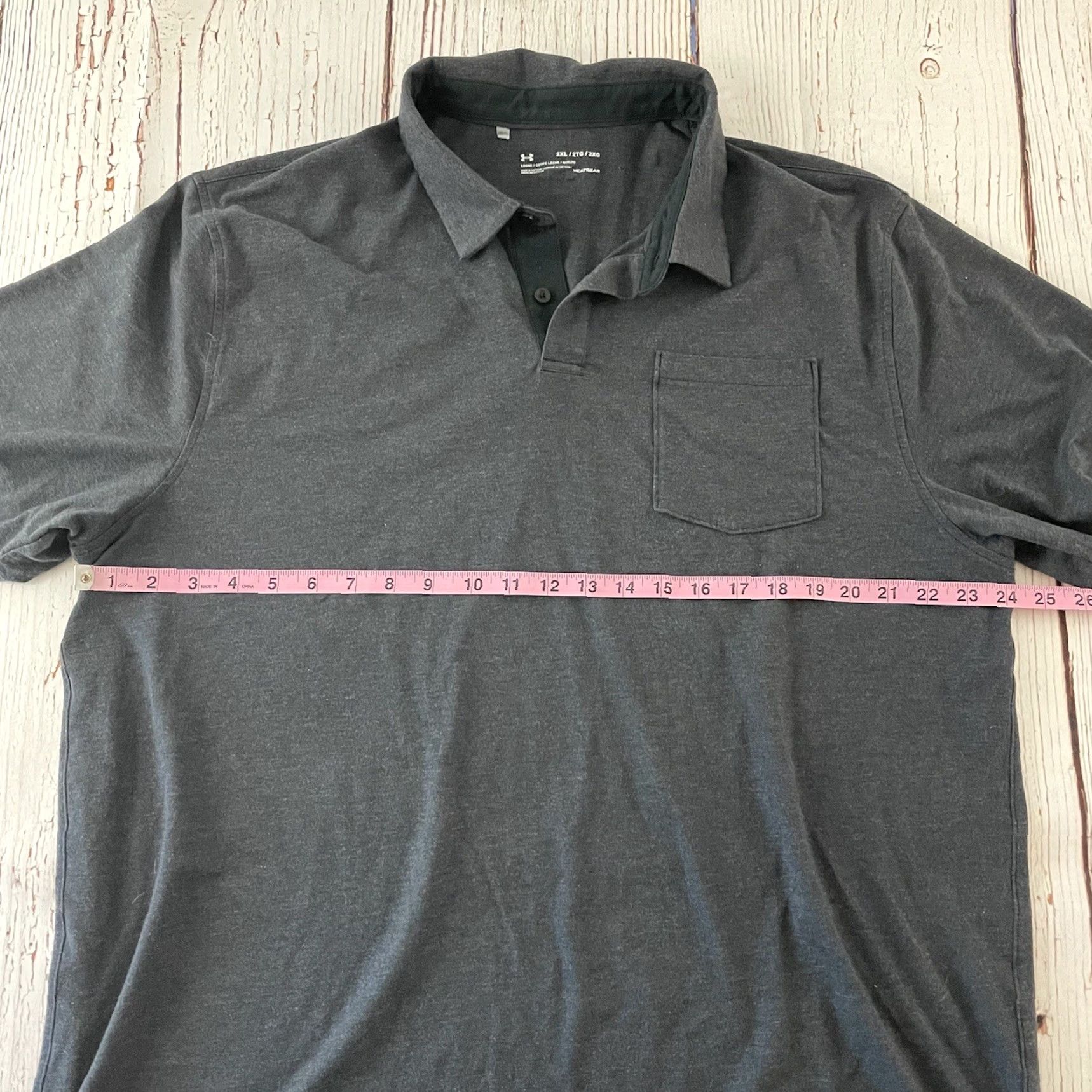 Under Armour Under Armour Shirt Men's 2XL Short Sleeve Button Front Polo Gray Knit Solid Accent Button Casual Sports Size US XXL / EU 58 / 5 - 3 Thumbnail
