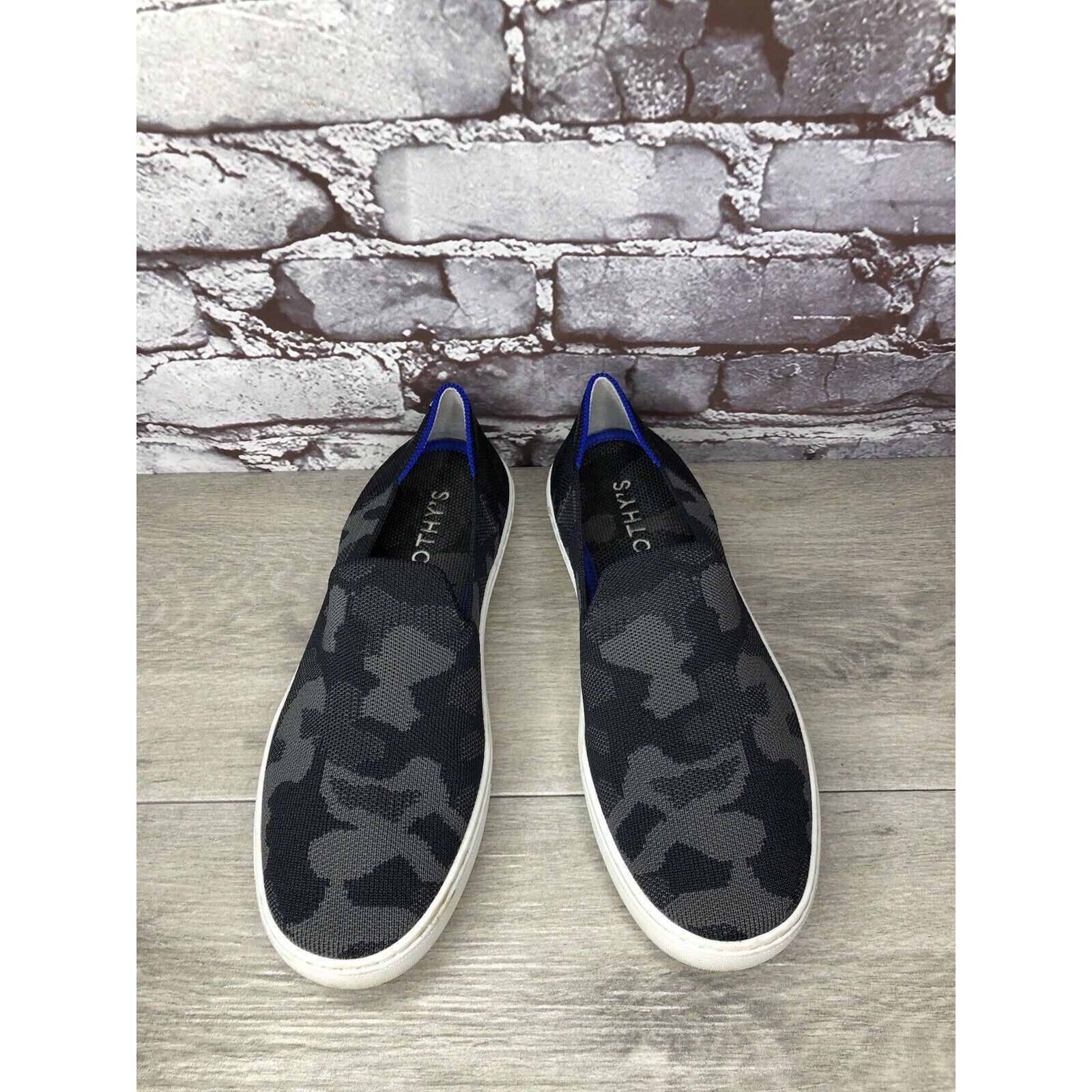 Other Rothy’s The Original Grey Camo Print Fabric Slip On Sneakers Size US 10 / IT 40 - 2 Thumbnail