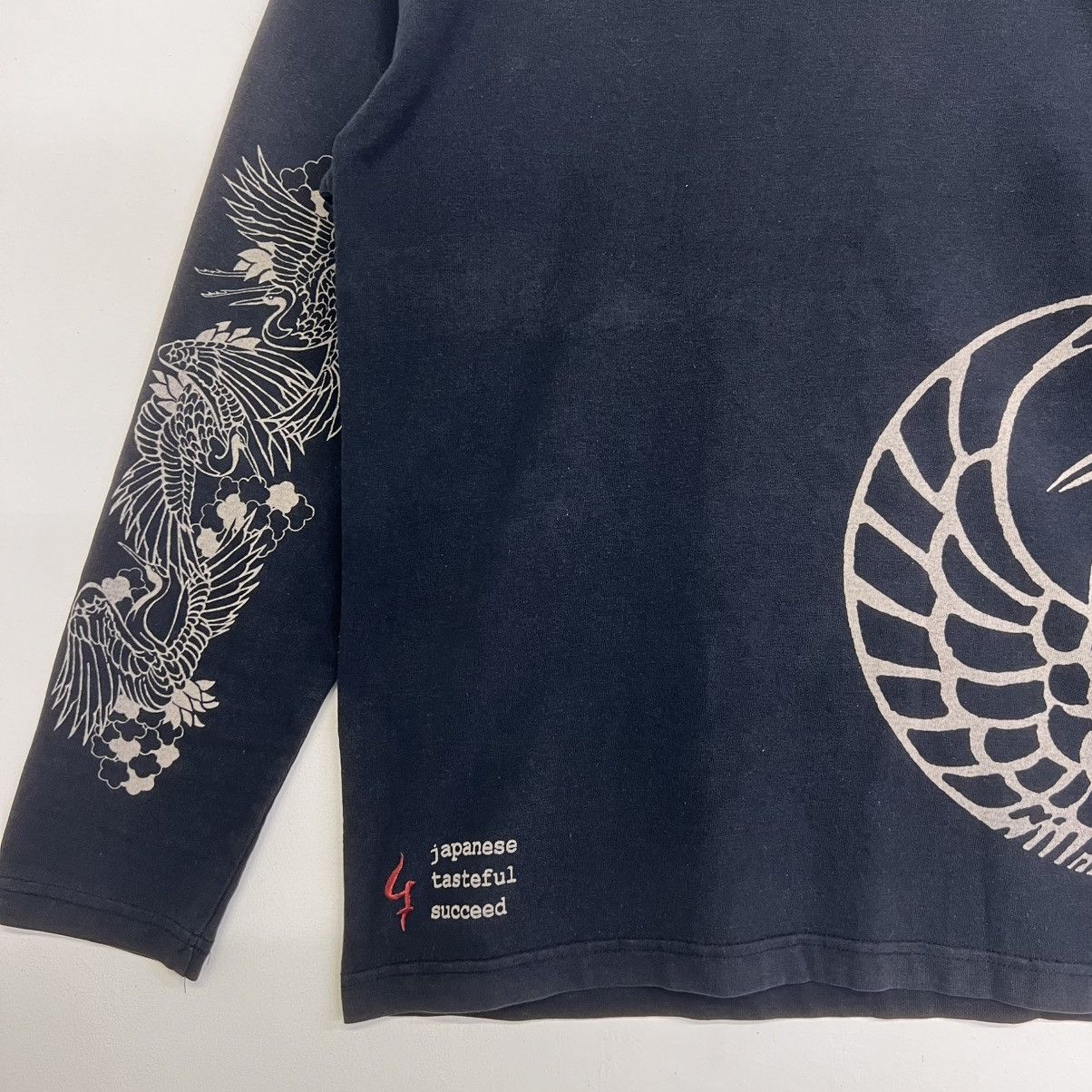 Japanese Brand Japanese Tasteful Succeed Sukajan Crane Motifs Tribal Shirt Size US S / EU 44-46 / 1 - 5 Thumbnail