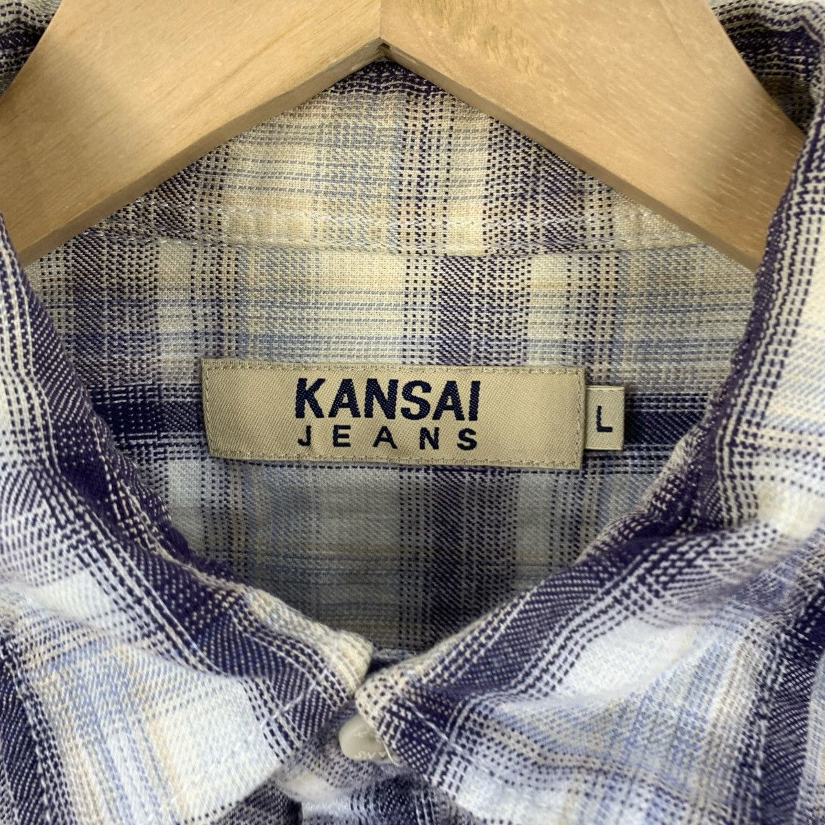Kansai Yamamoto Vintage Kansai Jeans Plaid Button-Up Shirt Check Flannel Size US L / EU 52-54 / 3 - 8 Thumbnail