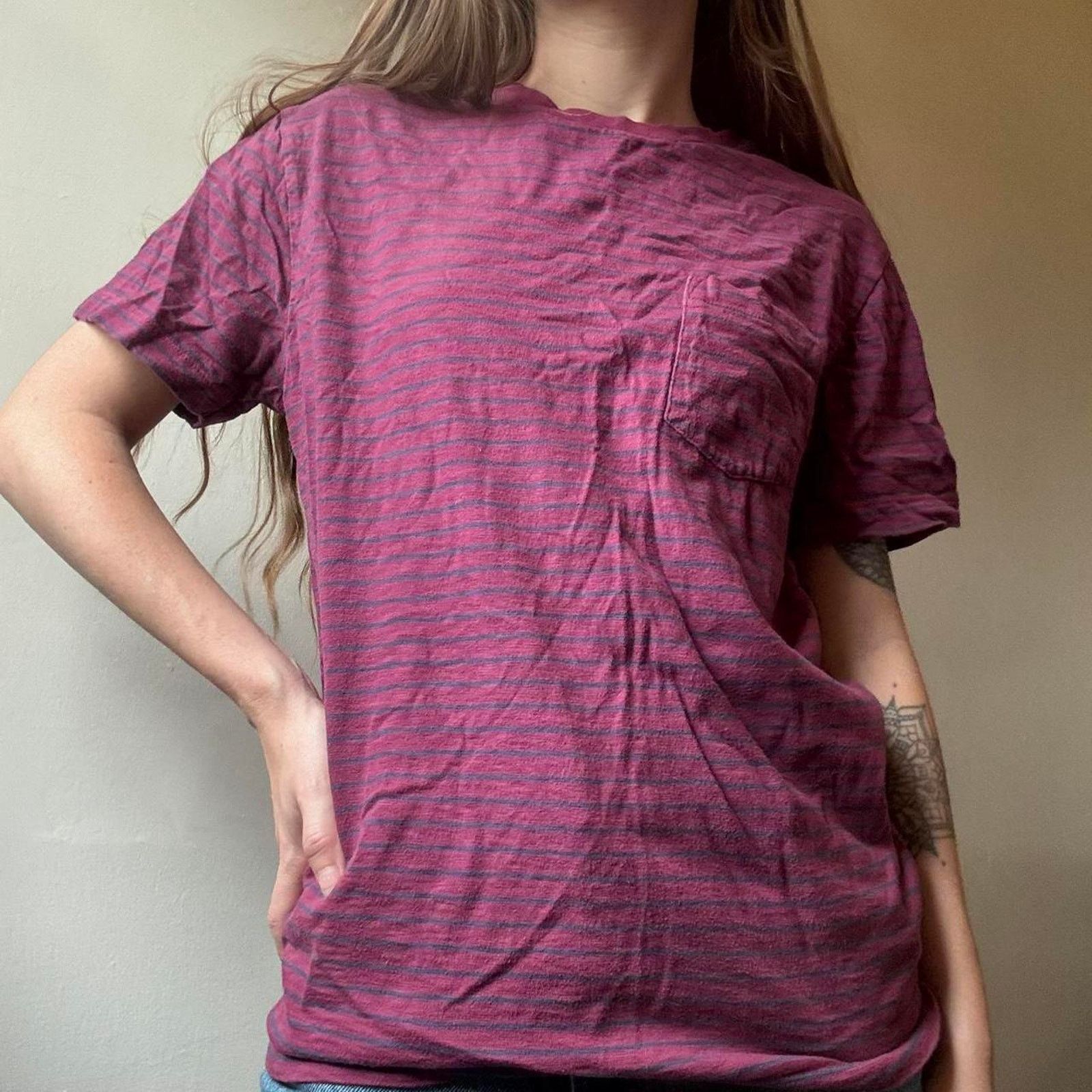 J.Crew J. Crew Striped Pocket Tee Small Cotton Casual Tomboy Size S / US 4 / IT 40 - 1 Thumbnail