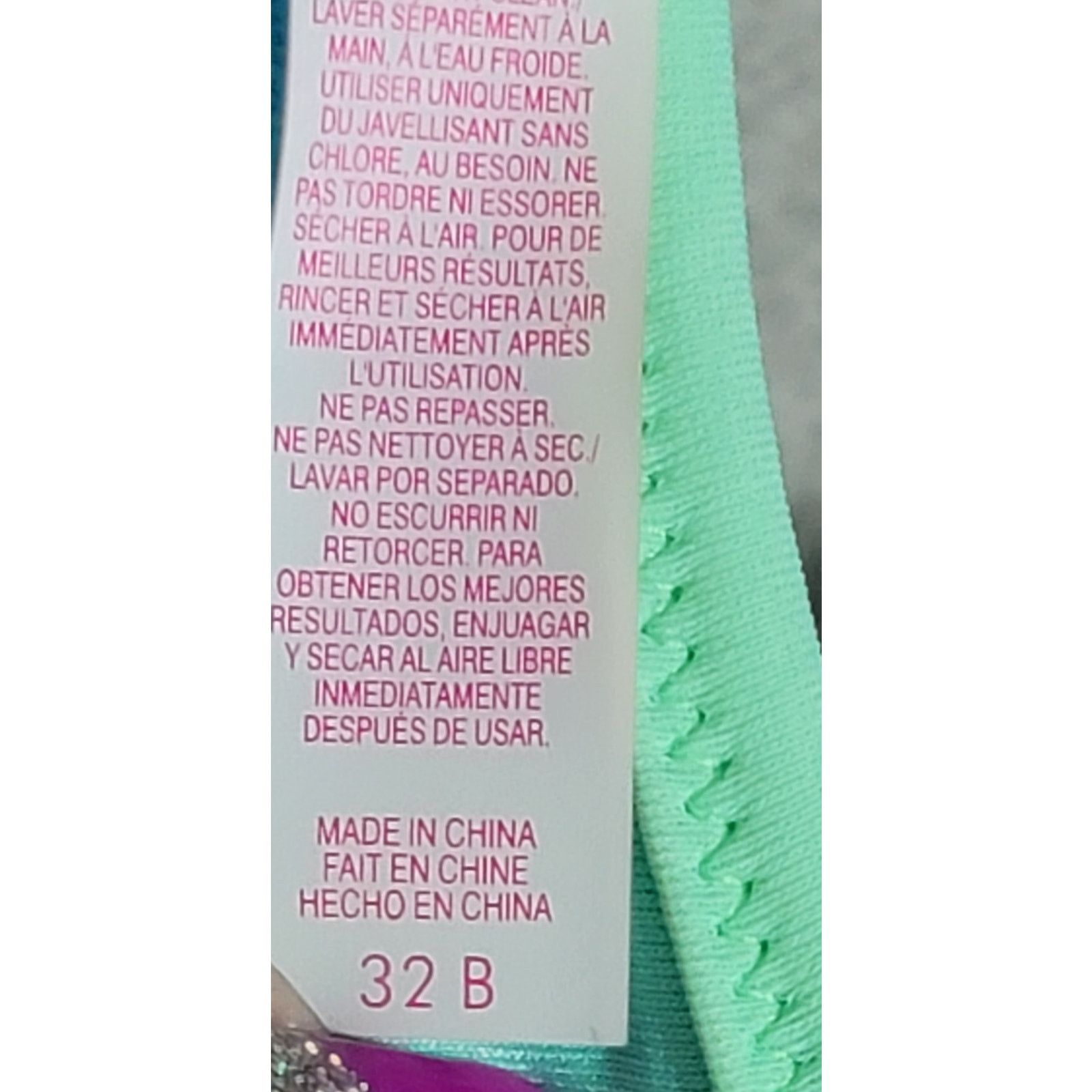 Other Victoria's Secret Blue Green Pleated Padded Bikini Top 32B Size ONE SIZE - 4 Thumbnail