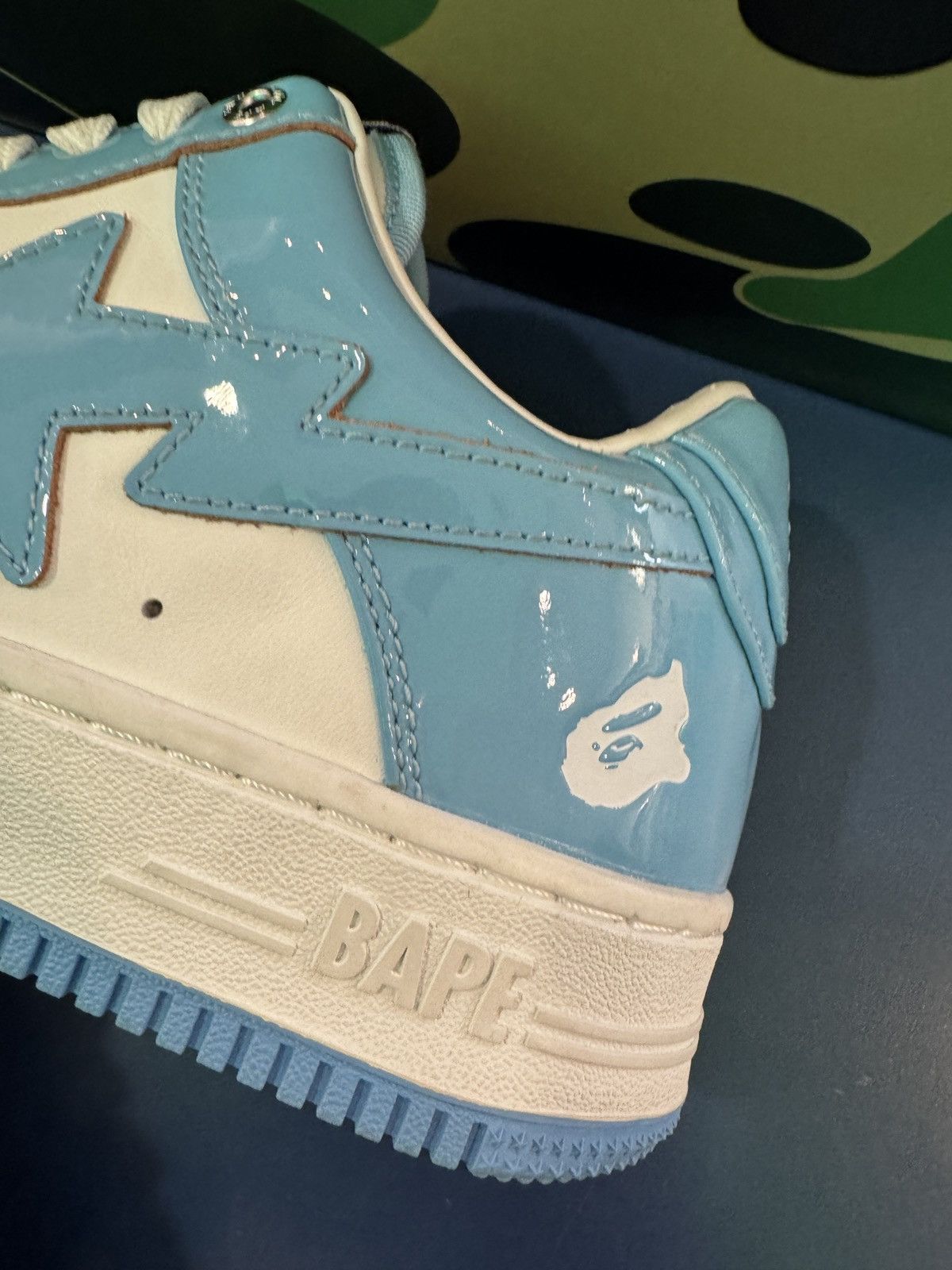 Bape Bapesta Patent Leather Baby Blue Sax Size US 9 / EU 42 - 3 Thumbnail