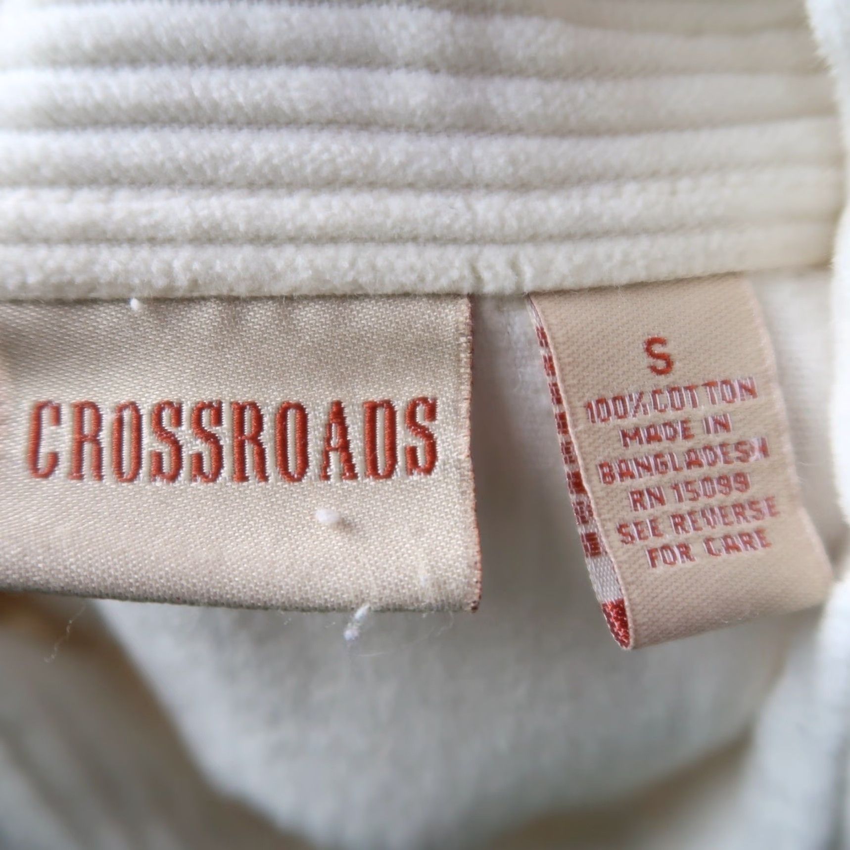 Vintage VINTAGE 90s Crossroads Cream Corduroy Shirt Jacket Small Women Size S / US 4 / IT 40 - 5 Thumbnail