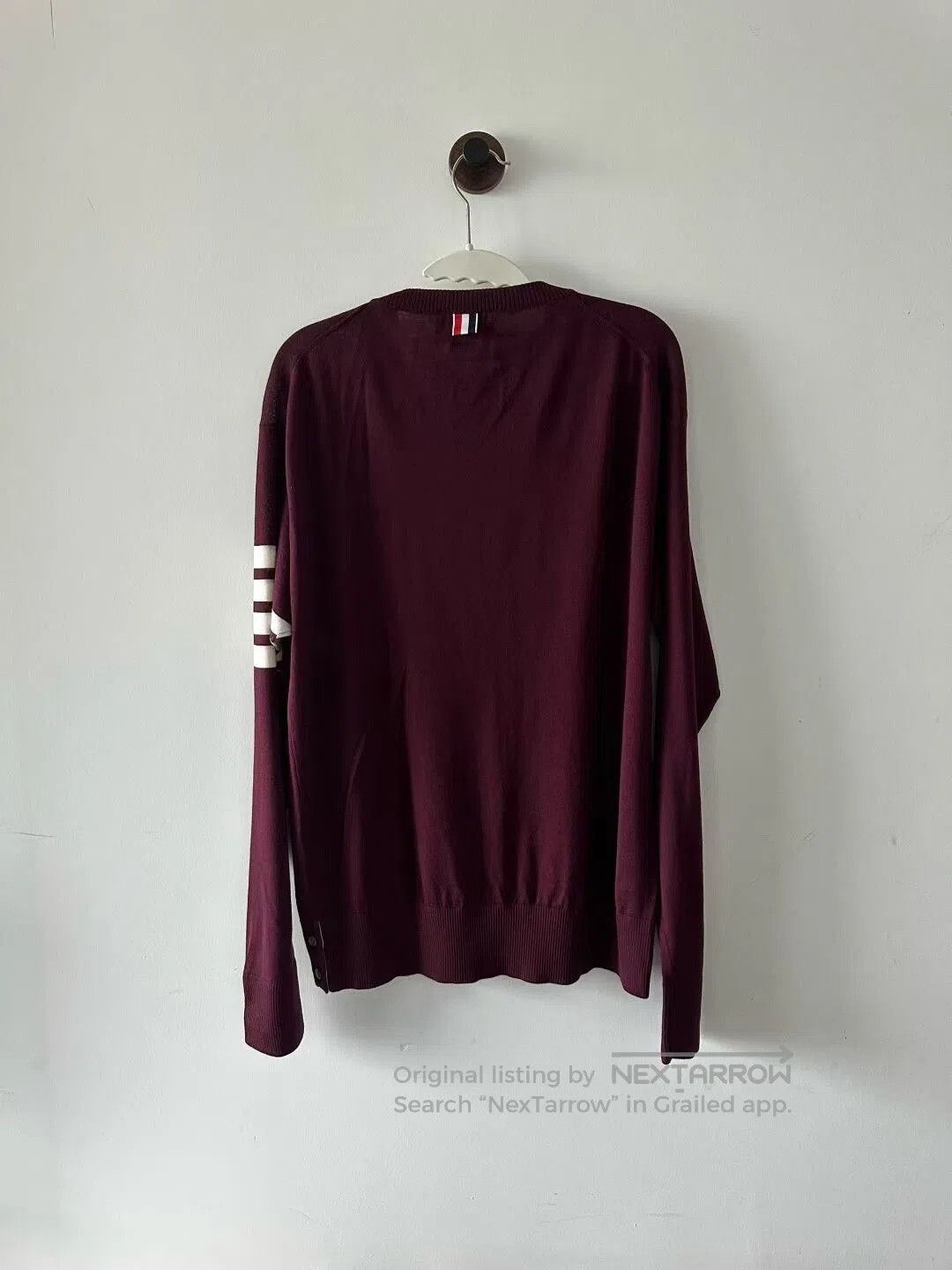 Thom Browne thom browne burgundy wool knit sweater. Size US M / EU 48-50 / 2 - 2 Thumbnail