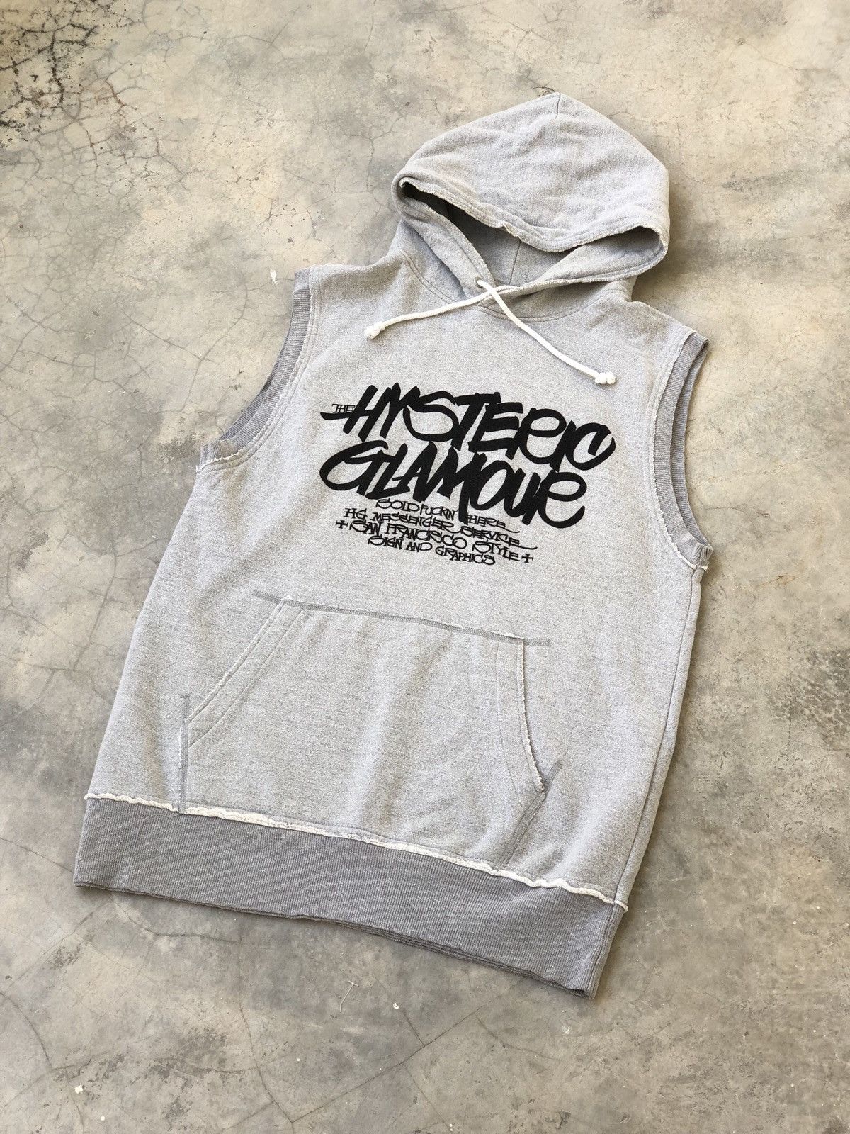 Hysteric Glamour Hysteric Glamour Roman Spellout Sleeveless Grey Hoodie Size US M / EU 48-50 / 2 - 2 Thumbnail