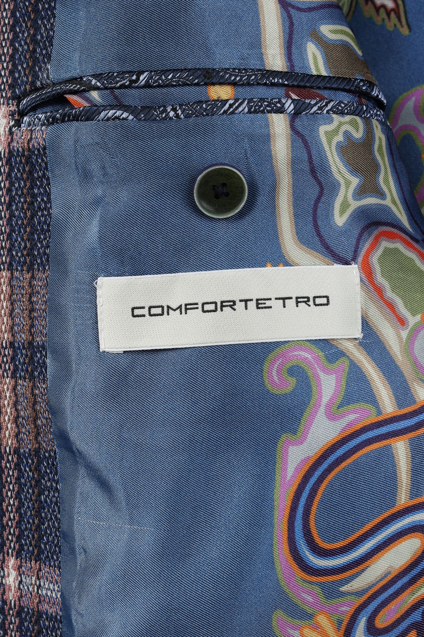 Etro Etro Navy Pink Tartan Classic Single-Breast Knit Blazer Size 40R - 9 Thumbnail