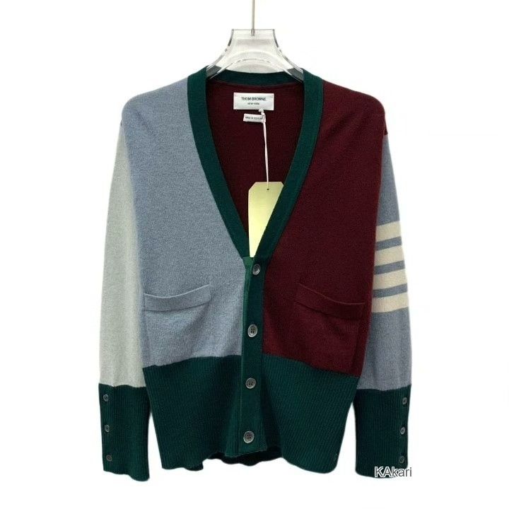 Thom Browne Thom Browne Colorblock Four-Bar Cashmere Sweater Size US M / EU 48-50 / 2 - 1 Thumbnail