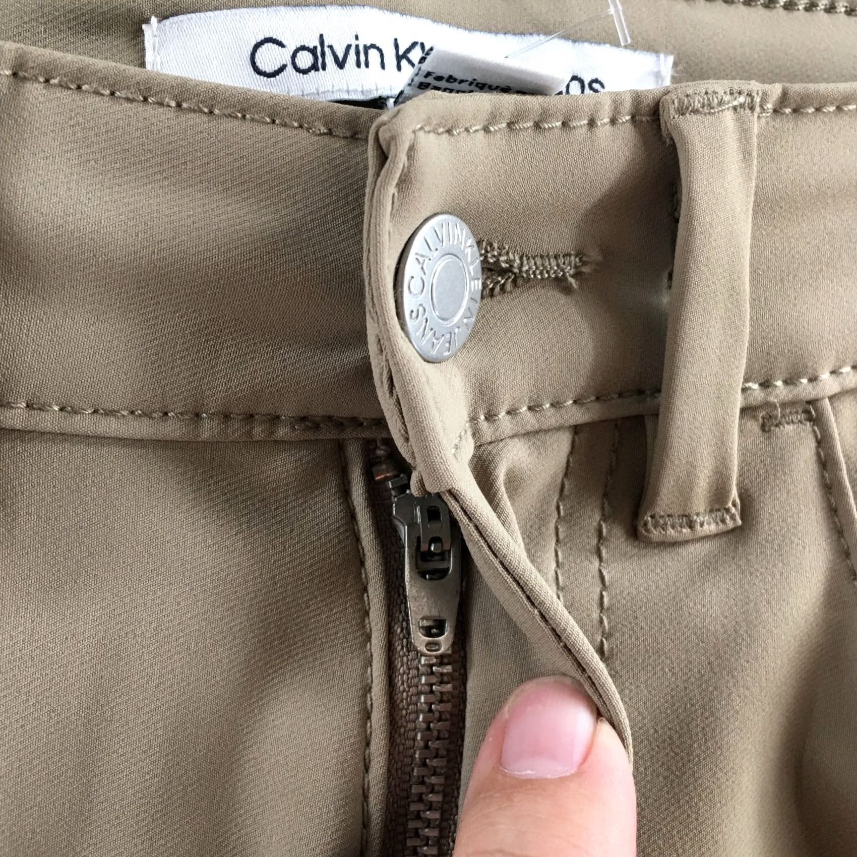 Calvin Klein Calvin Klein Pants Womens 8 Khaki Stretch Zip Fly Straight Leg Casual Fit - Regular Size 30" / US 8 / IT 44 - 5 Thumbnail