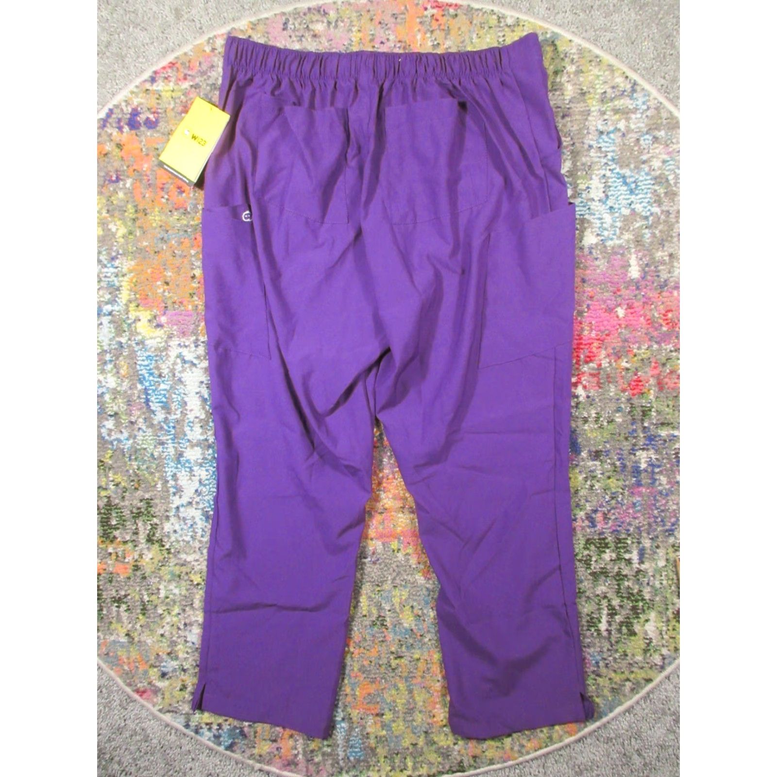 Vintage WonderWink Scrub Pants Adult XL Petite Purple Eggplant 30 Inseam Unisex Cotton Blend NWT NWT Size US 36 / EU 52 - 2 Thumbnail