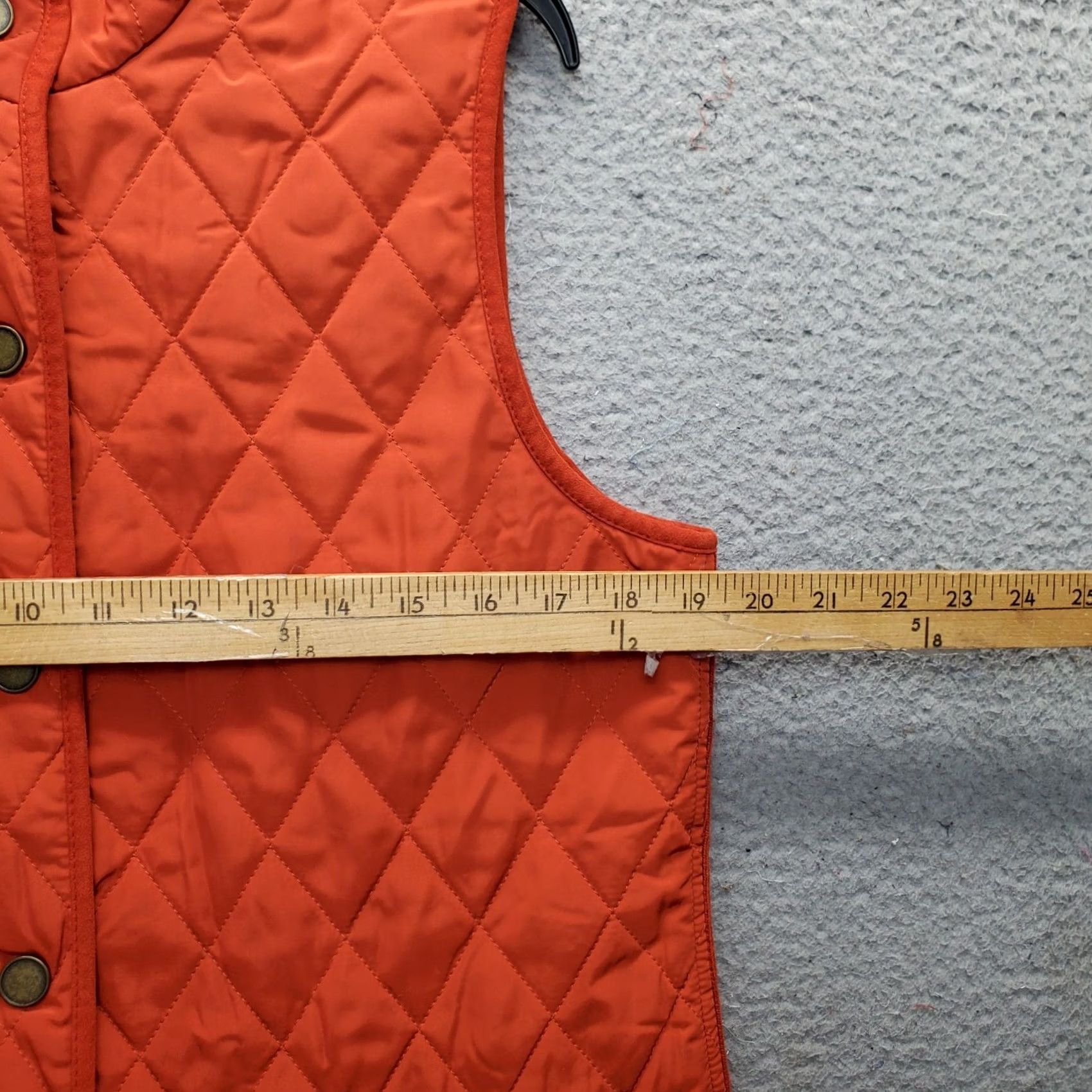 Talbots Talbots Quilted Vest Womens Medium Orange Lined Stretch Snap Front Size M / US 6-8 / IT 42-44 - 4 Thumbnail