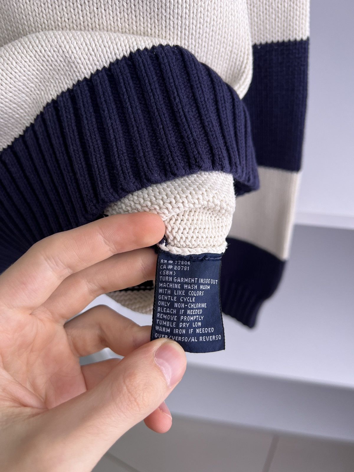 Tommy Hilfiger × Vintage Vintage Tommy Hilfiger Heavy Knitted Striped Sweater Size US L / EU 52-54 / 3 - 8 Thumbnail