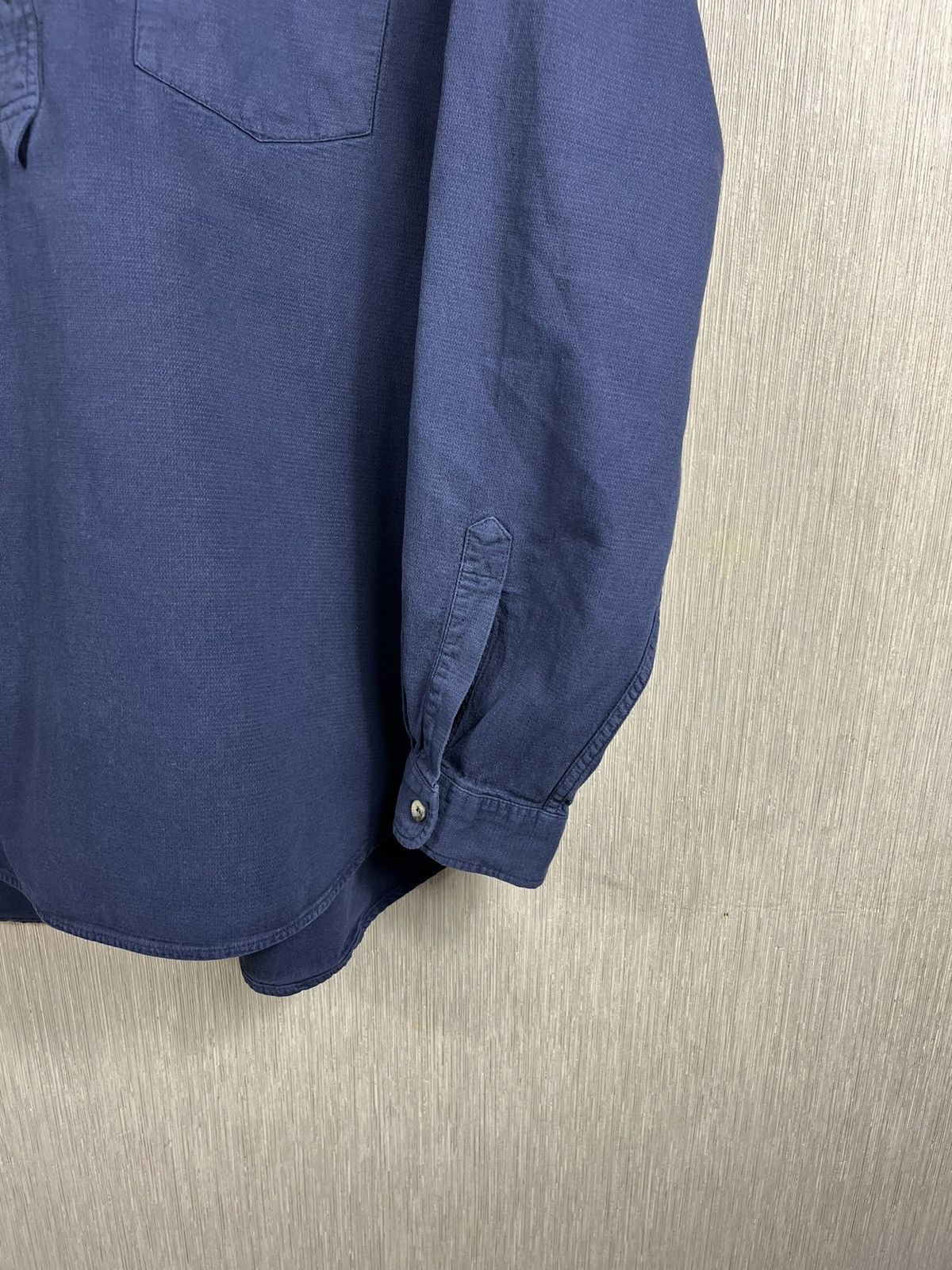 Levi's × Levi's Vintage Clothing × Vintage Vintage 90s Levi’s half button long sleeve shirt navy pocket Size US XL / EU 56 / 4 - 4 Thumbnail