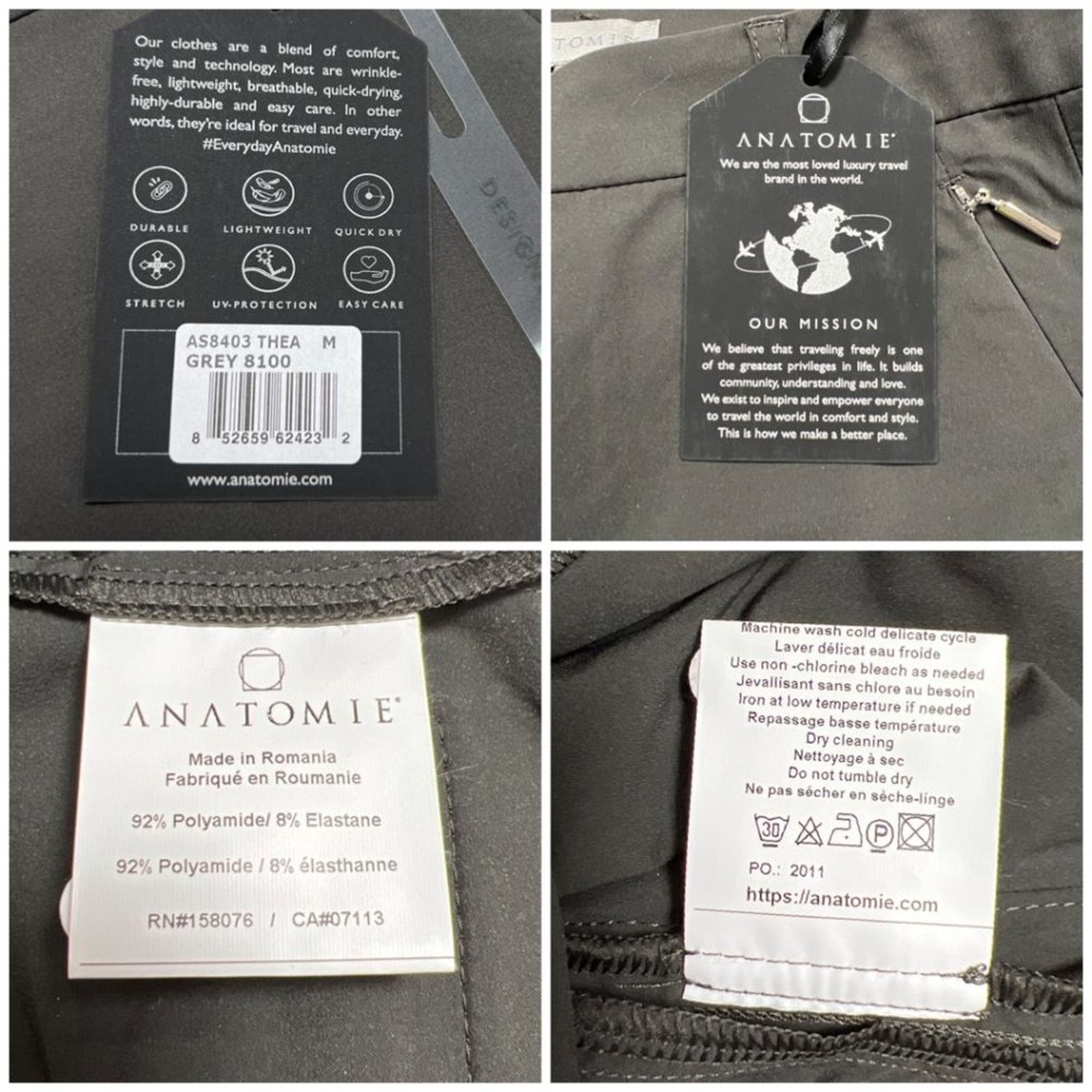 Other Anatomie Thea Slim Straight Travel Golf Pant Gray Size M NWT Size 30" / US 8 / IT 44 - 5 Thumbnail