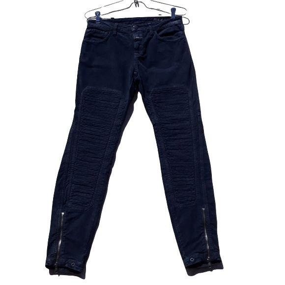 CLOSED Closed Moto Jeans Sz 25 Black Riding Quilted Knee Pads Ankle Size 25" / US 0 / IT 36 - 5 Thumbnail