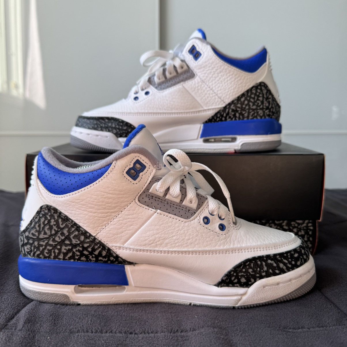Jordan Brand × Nike Air Jordan 3 Retro “Racer Blue” GS Size US 5.5 / EU 38 - 2 Thumbnail
