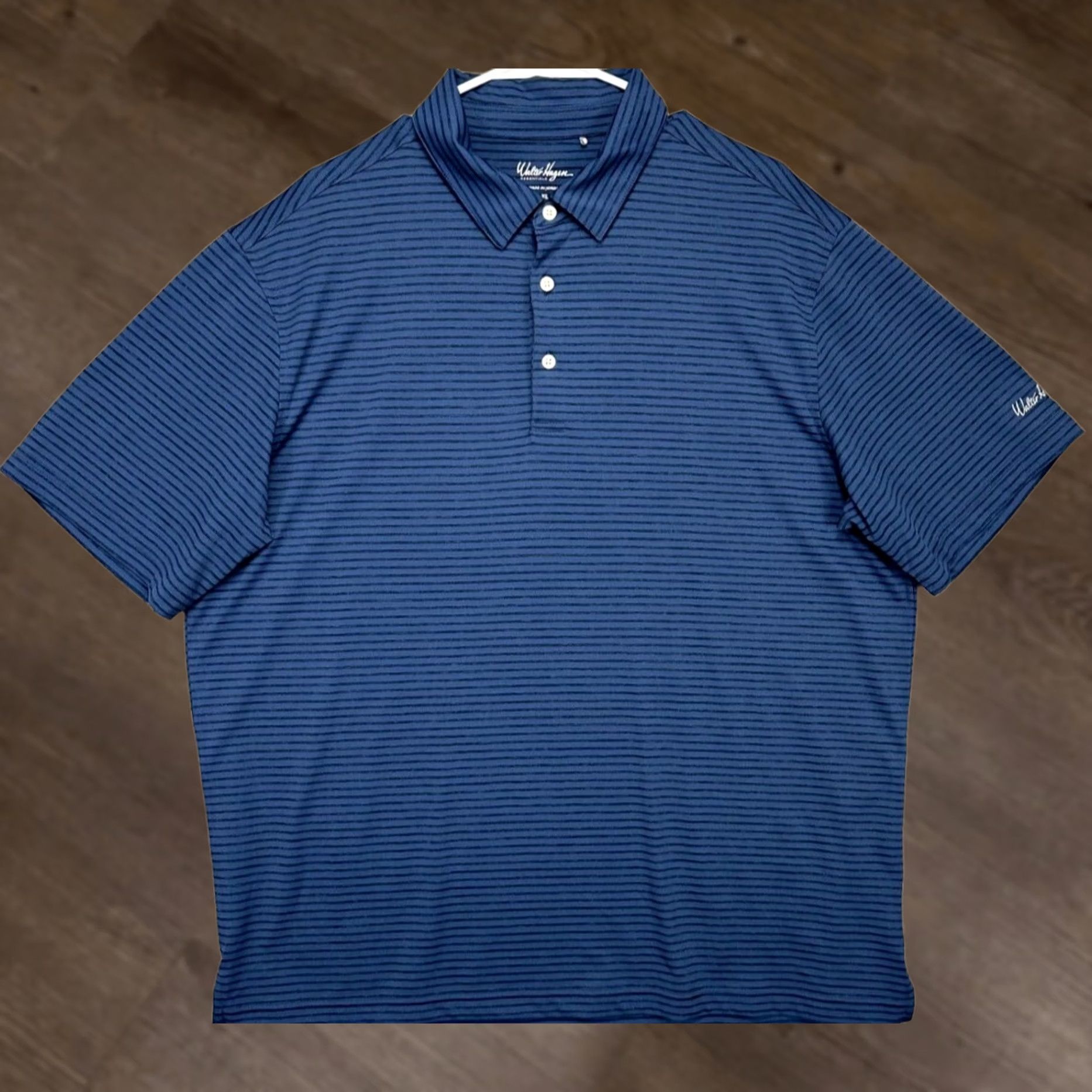 Vintage Walter Hagen Shirt Adult XL Blue Hairline Stripe Golf Polo Athletic Rugby Mens Size US XL / EU 56 / 4 - 1 Thumbnail