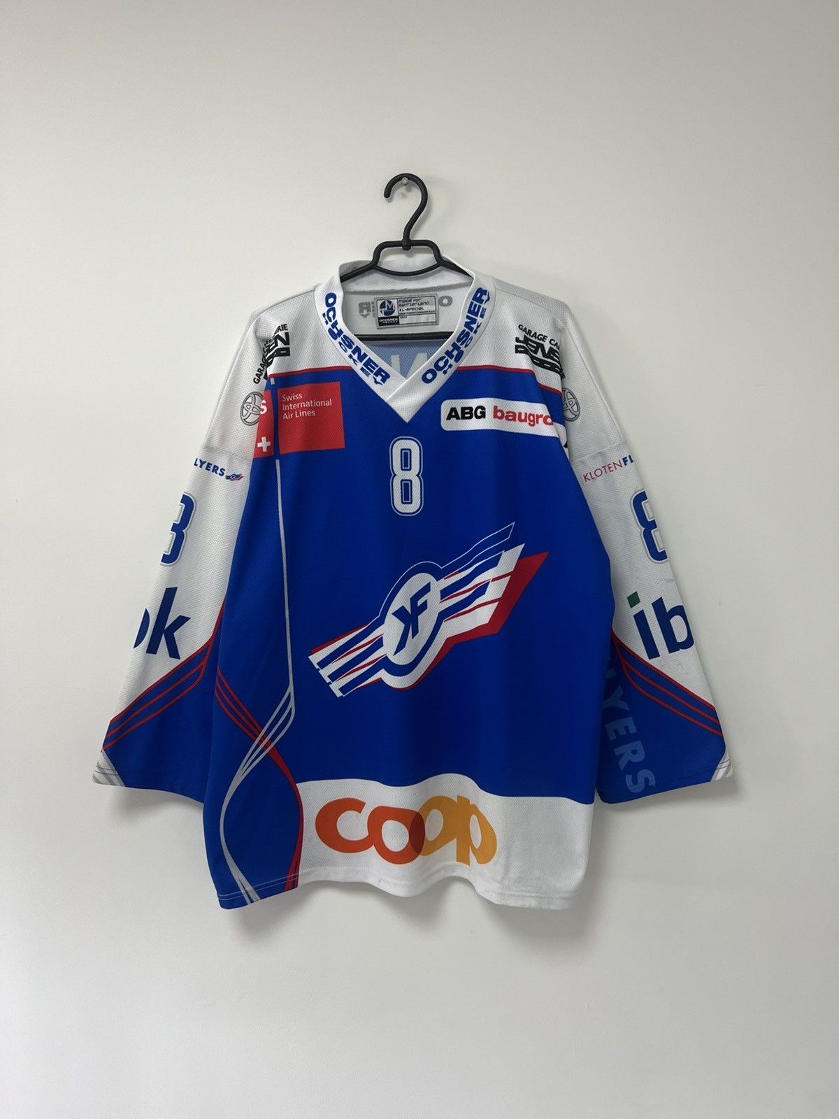 Vintage Vintage Kloten Flyers Player issue Hockey Jersey Mens sz XL Size US XL / EU 56 / 4 - 1 Thumbnail