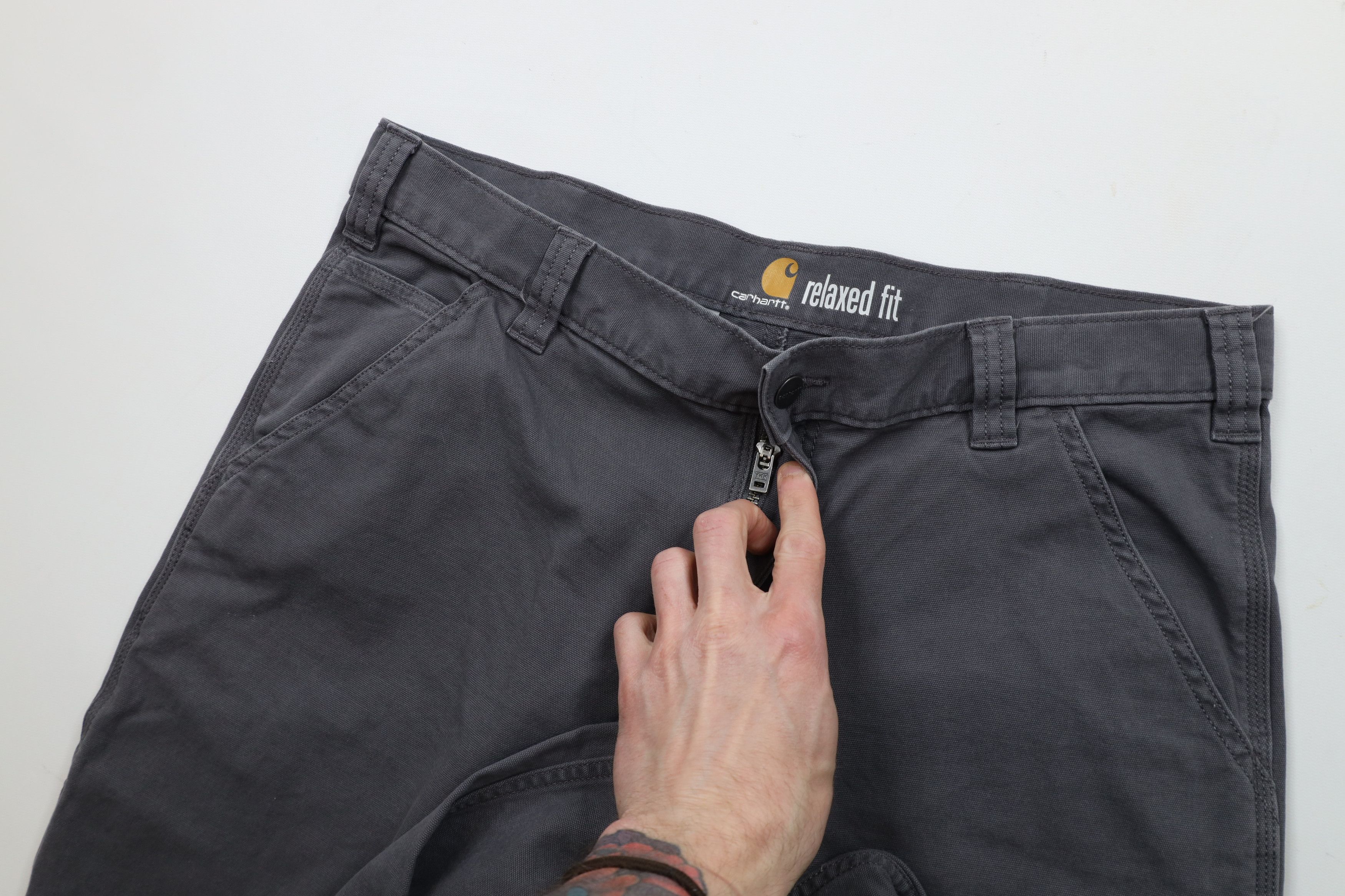 Carhartt × Vintage Vintage Y2K Carhartt Fit Wide Leg Dungaree Pants Gray Size US 36 / EU 52 - 6 Thumbnail