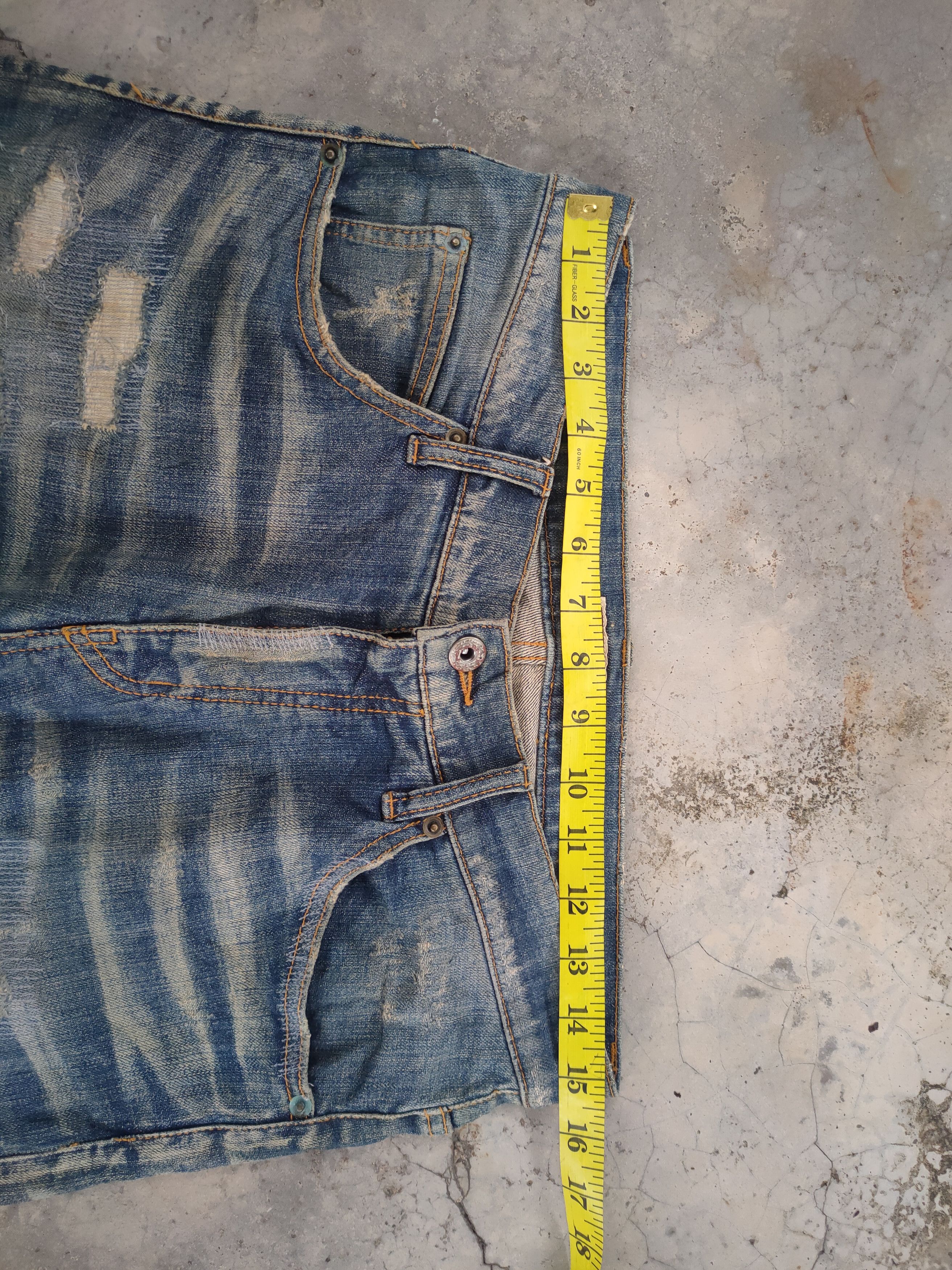 Japanese Brand W30 VINTAGE BIT BLUE SKINNY RIPPED JEANS DENIM PANTS Size US 30 / EU 46 - 9 Thumbnail