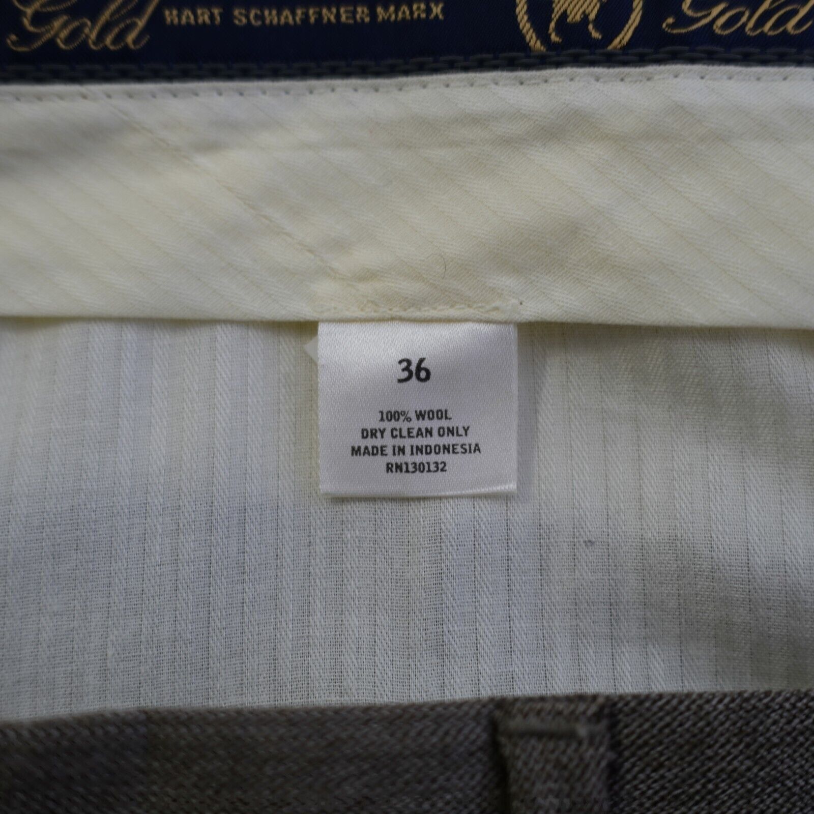 Hart Schaffner Marx Hart Schaffner Marx Gold Trumpeter Beige Basketweave Wool 36 Size 36R - 7 Thumbnail