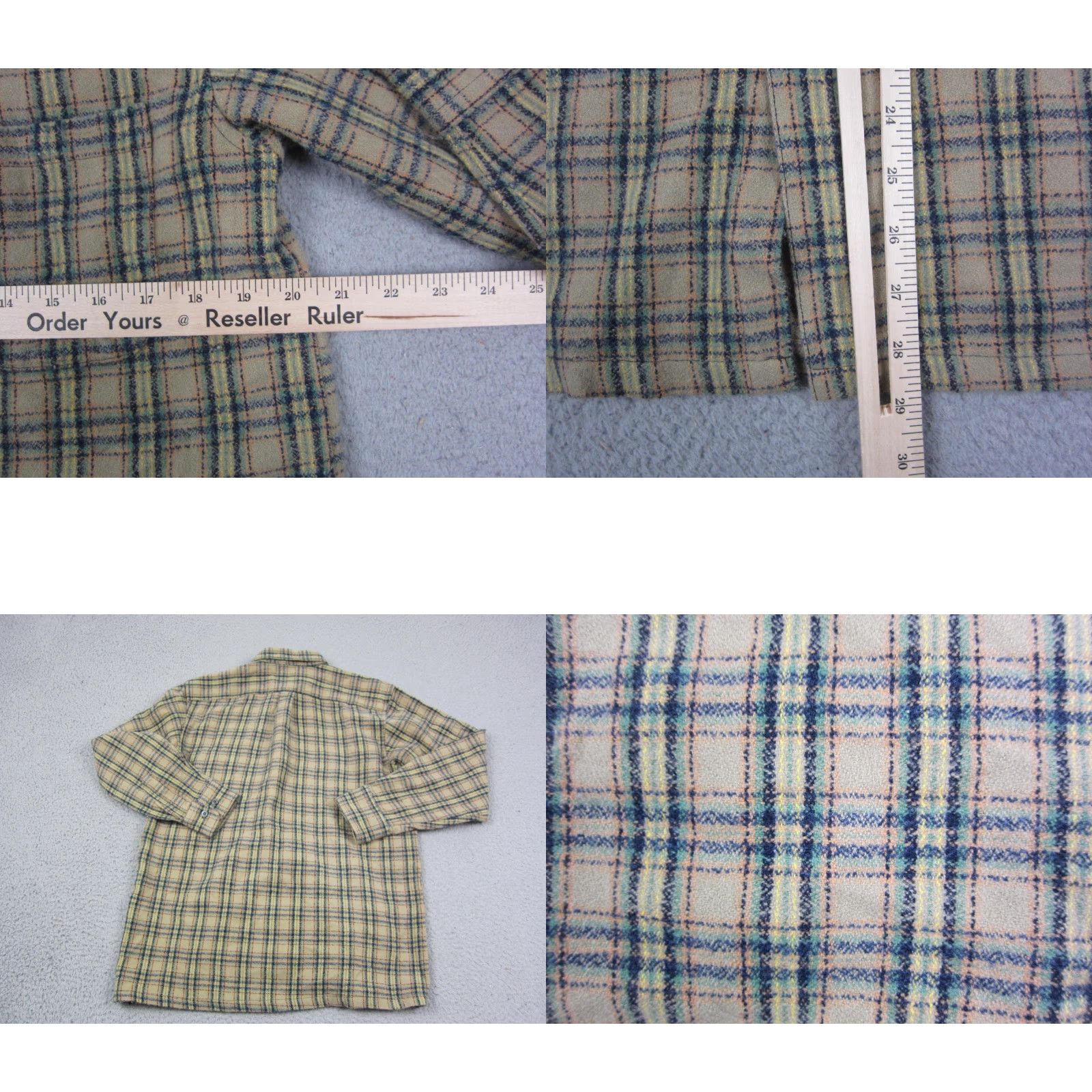 Vintage Mack Shirt Button-Up Plaid Flannel Beige Brown 90s Vintage Adult Medium Mens Shirt Size US M / EU 48-50 / 2 - 8 Thumbnail