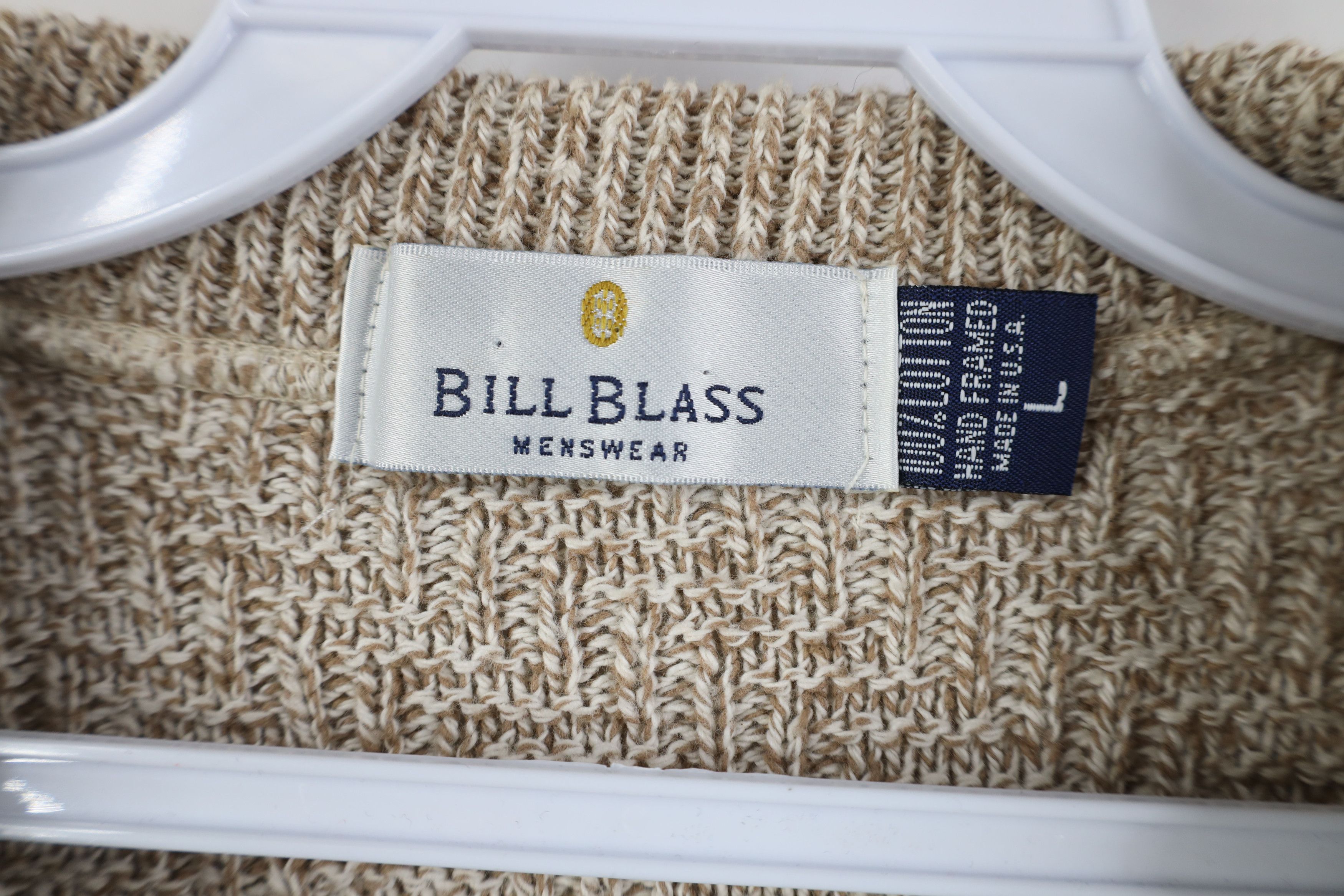 Vintage Vintage 90s Streetwear Framed Cotton Knit Sweater Beige USA Size US L / EU 52-54 / 3 - 4 Thumbnail