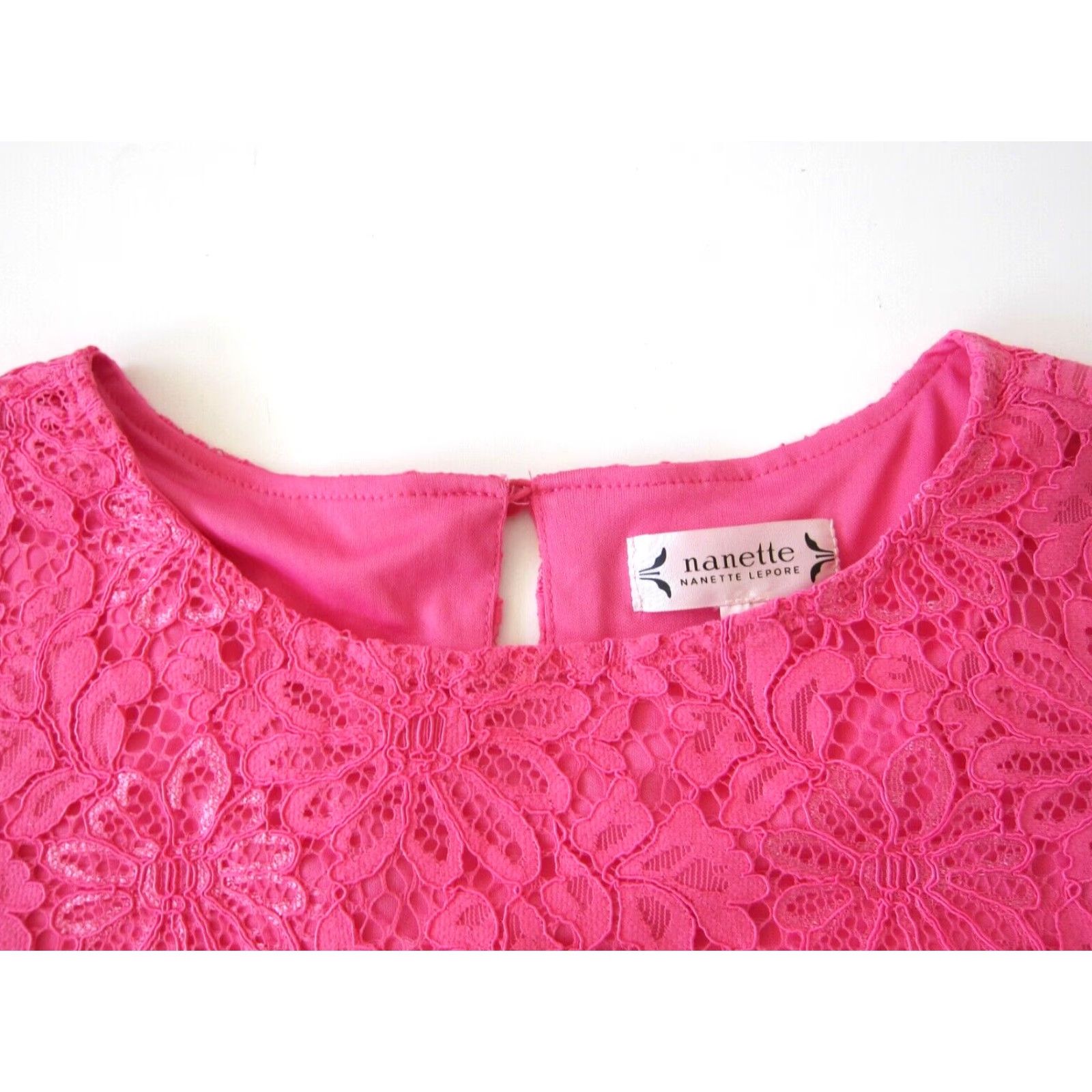 Nanette Lepore Nanette Lepore Neon Pink Crochet Knit Floral Flare Sleeve Tunic Blouse Top S Pink Women Blouse Floral Tunic 60% cotton 30% nylon 10% rayon M Size S / US 4 / IT 40 - 4 Thumbnail