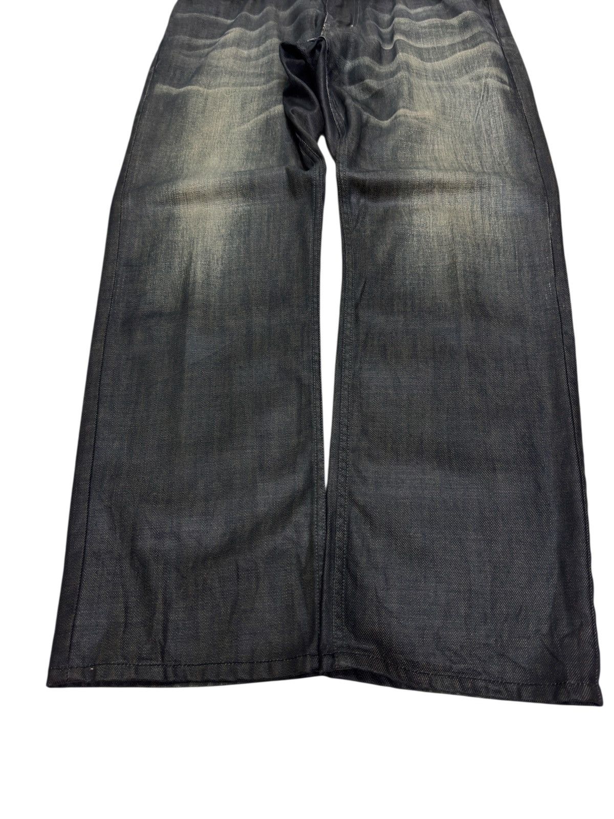 Hysteric Glamour Vintage Back Number Black Coated Waxed Claw Mark Jeans Size US 34 / EU 50 - 6 Thumbnail