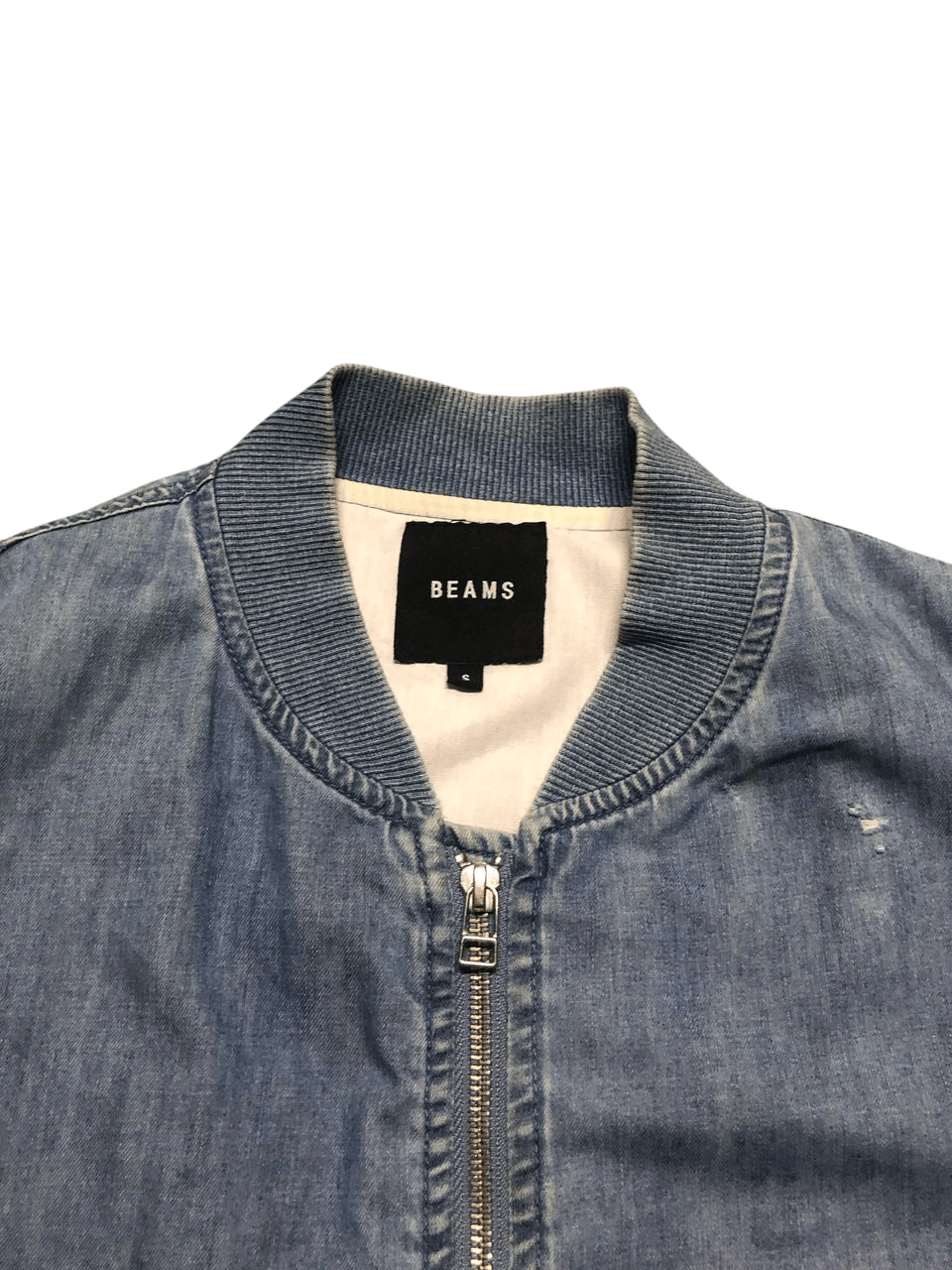 Beams Plus BEAMS CHAMBRAY DENIM BOMBER JACKET DISTRESSED Size US S / EU 44-46 / 1 - 4 Thumbnail