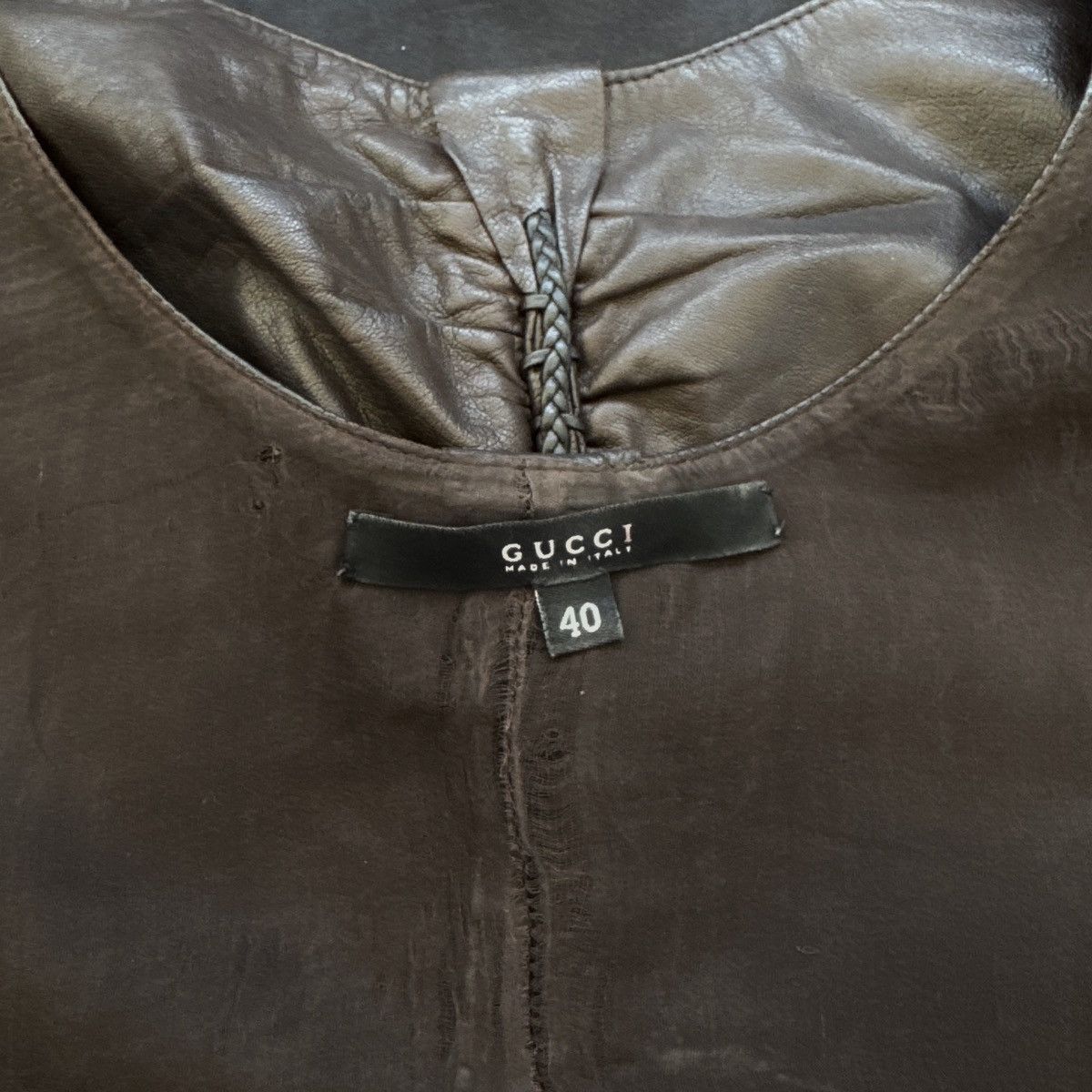 Gucci × Tom Ford Runway Gucci by Tom Ford brown leather top Size S / US 4 / IT 40 - 10 Thumbnail