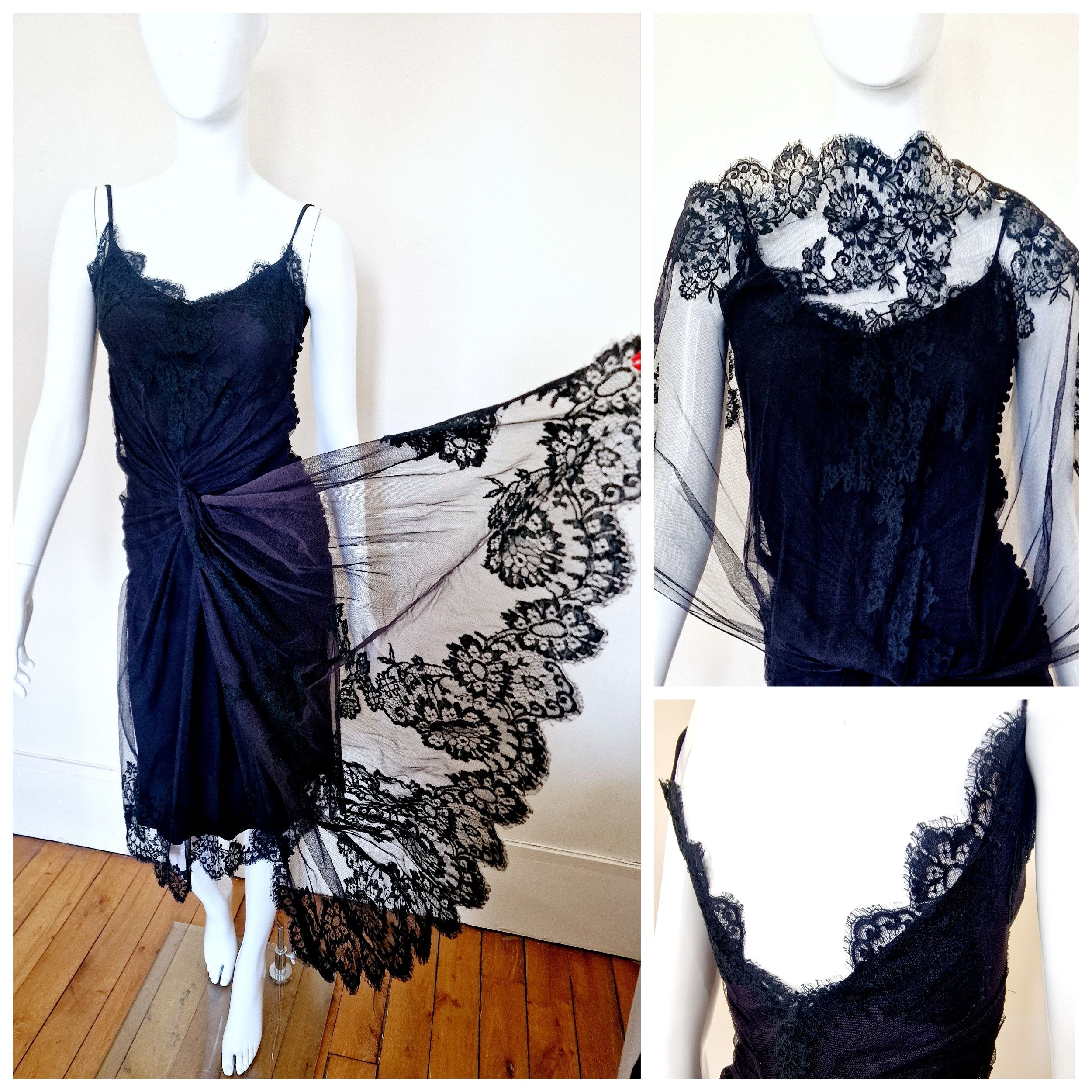 Dior Christian Dior S/S 2008 John Galliano Lace Veil Dress Size S / US 4 / IT 40 - 1 Thumbnail
