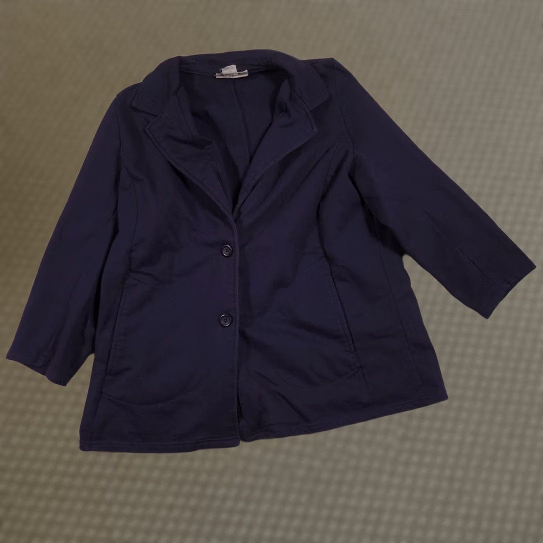Vintage Woman Within Blazer Womens 18/20 Blue 3/4 Sleeve Button Front Plus Size Jacket Size XXL / US 16-18 / IT 52-54 - 1 Thumbnail