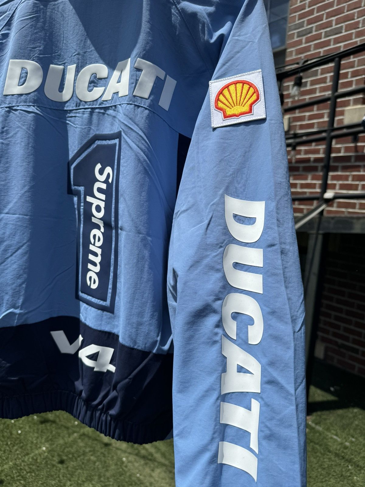 Supreme Supreme Ducati Track Jacket Light Blue Small IN HAND | Grailed