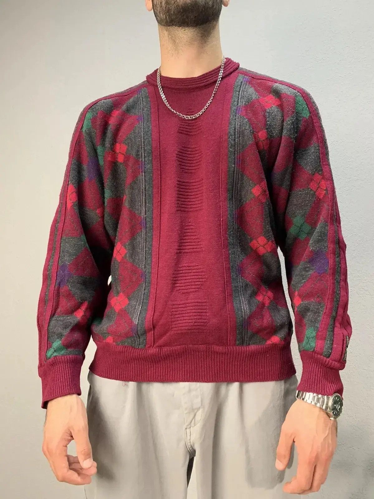 Carlo Colucci × Coogi × Vintage Vintage Carlo Colucci Coogi Style Sweater Multicolour tundra Size US L / EU 52-54 / 3 - 2 Thumbnail