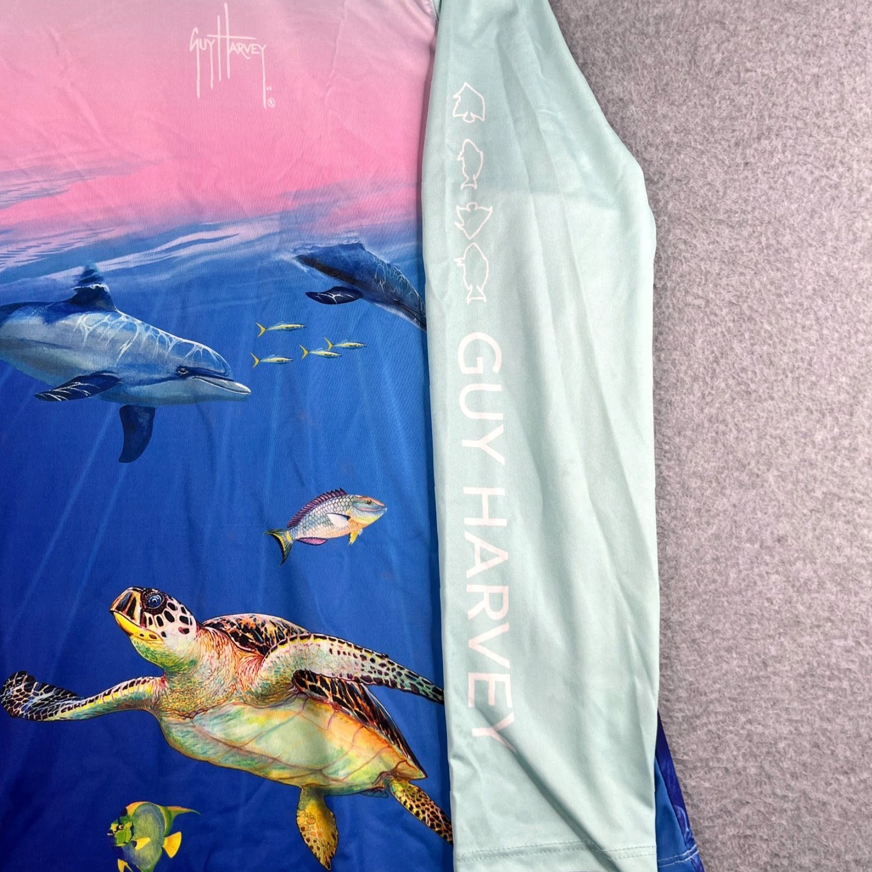 Guy Harvey Guy Harvey Shirt Womens Long Sleeve Ocean Print 1X Water UV Protection Multicolor Beach Fishing Activewear Size XL / US 12-14 / IT 48-50 - 4 Thumbnail