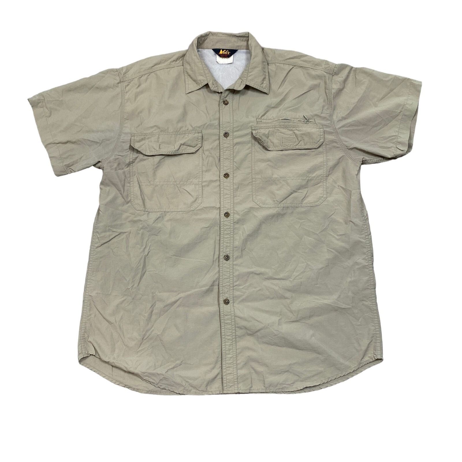 Rei × Vintage Vintage REI Co-Op Short Sleeve Button Up Shirt Men's L Gorp Size US L / EU 52-54 / 3 - 1 Thumbnail