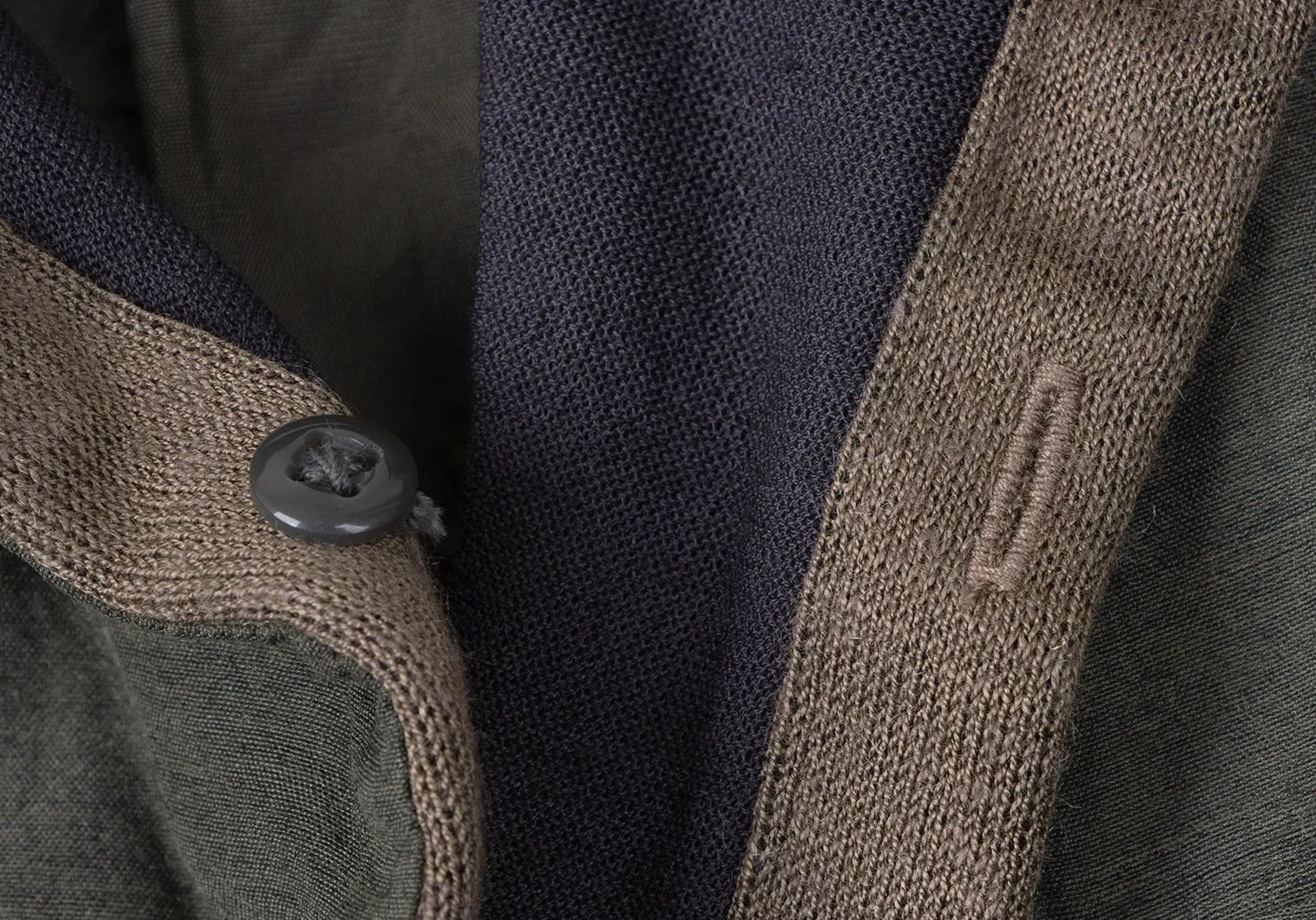 Kolor Layered Knit Jacket in Khaki with Wrinkle Finish Size US M / EU 48-50 / 2 - 5 Thumbnail