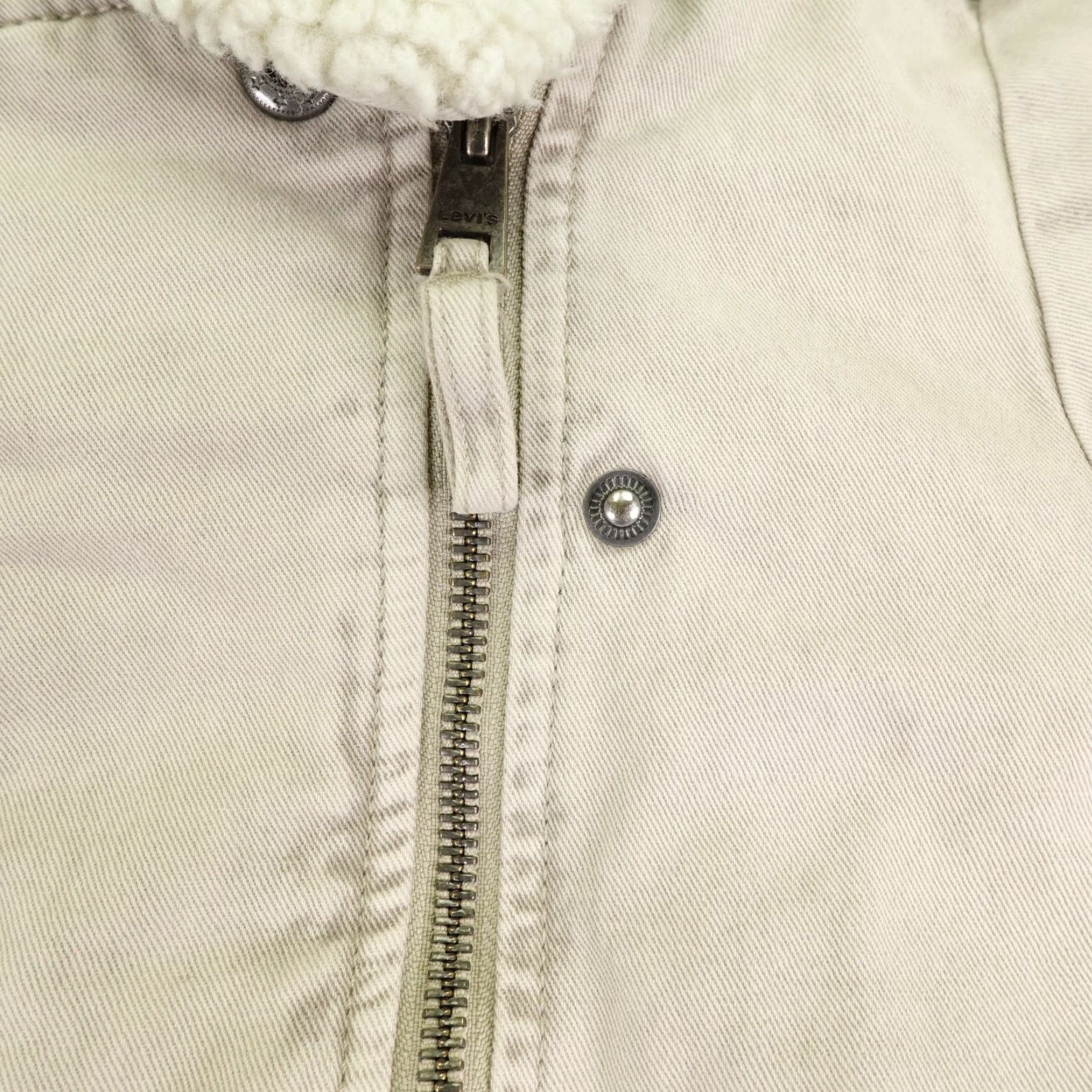 Levi's Levi's Jacket Womens M Beige Cotton Canvas Long Sleeve Zip Basic Jacket Outdoor Casual Travel Workwear Lined Pockets Belted Logo Zipper Size M / US 6-8 / IT 42-44 - 3 Thumbnail