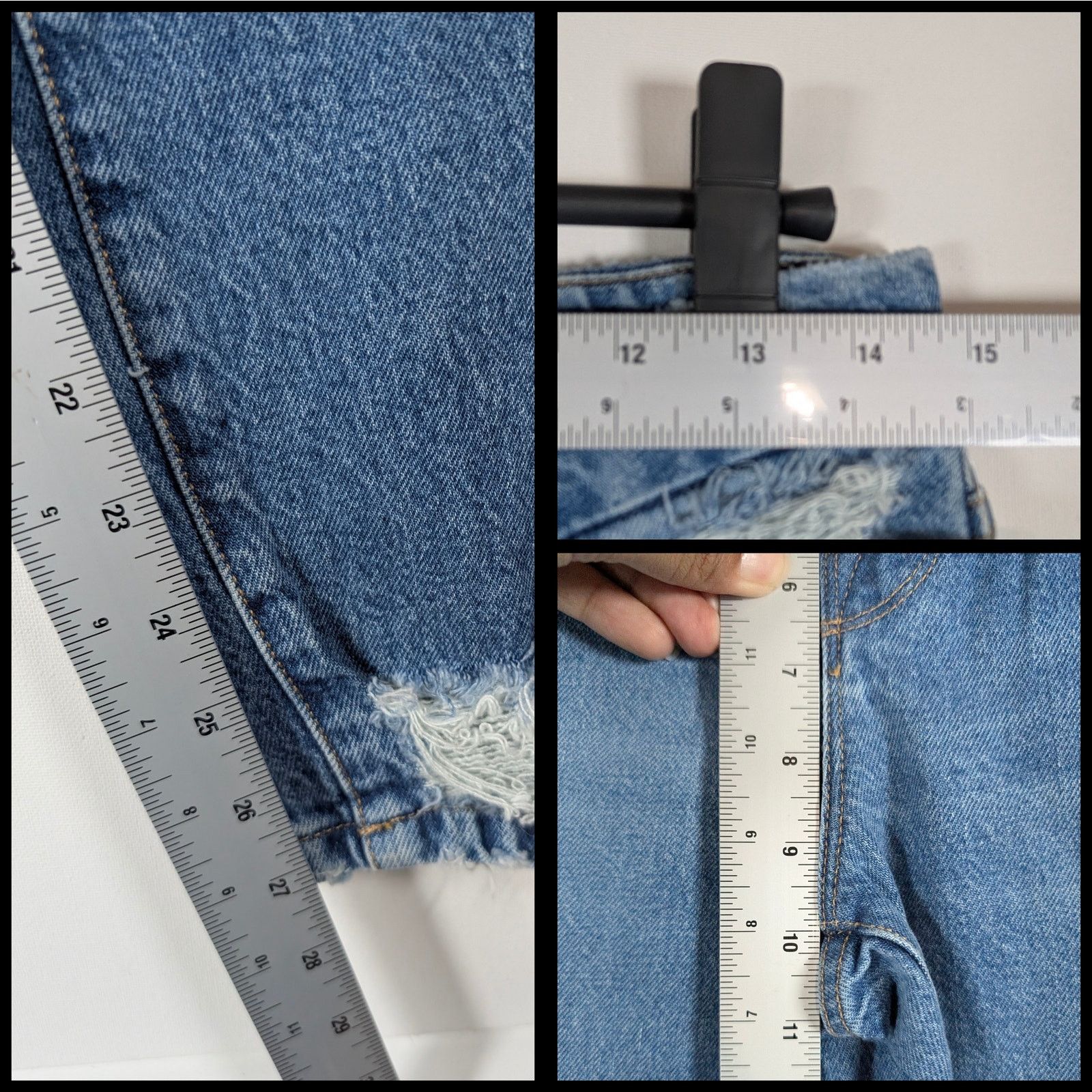 Good American Good American Raw Hem Distressed Blue Skinny Jeans Size 4/27 Size 27" / US 4 / IT 40 - 7 Thumbnail