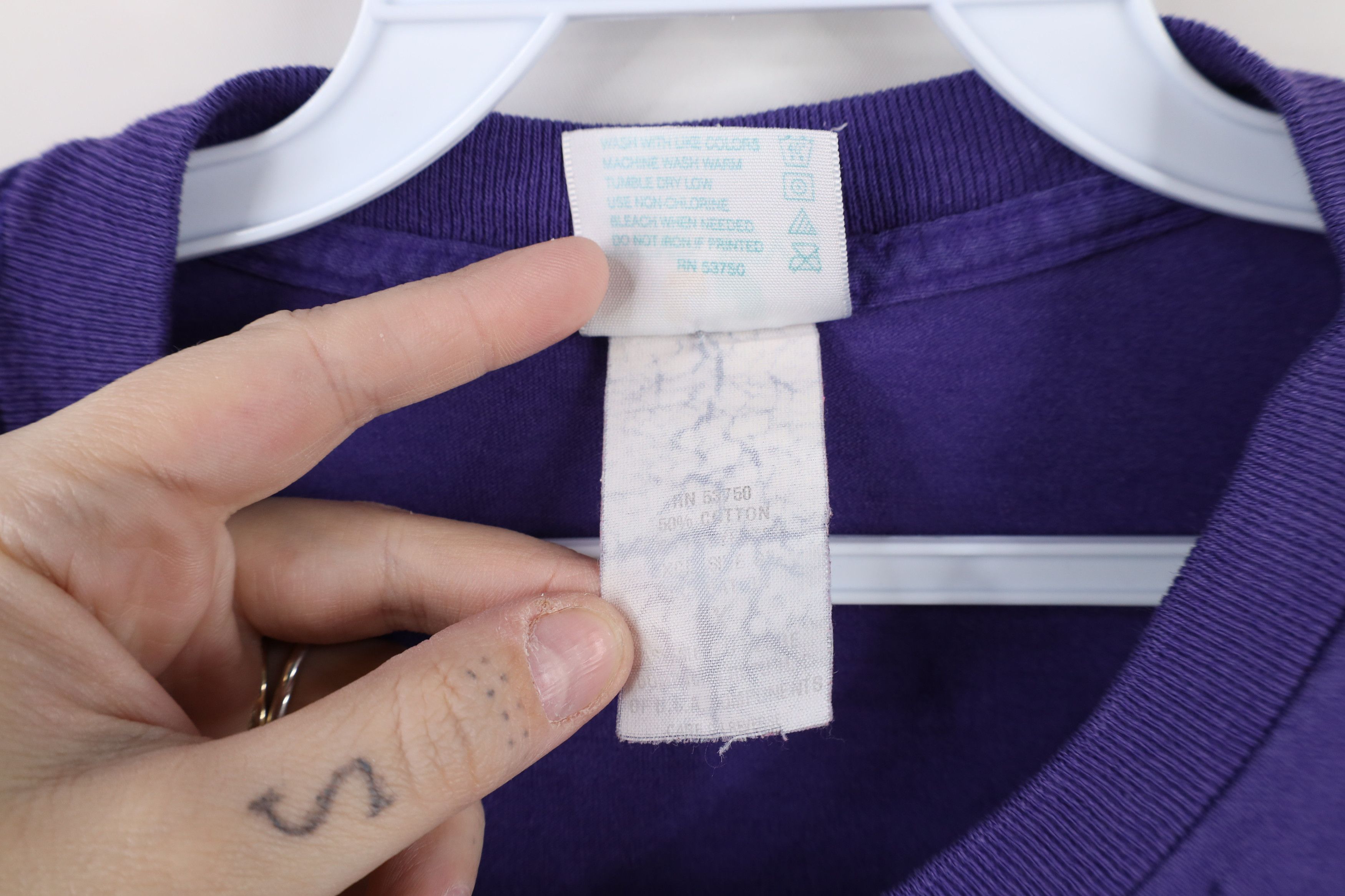 Vintage Vintage 90s Streetwear Blank Long Sleeve T-Shirt Purple Size US XXL / EU 58 / 5 - 8 Thumbnail