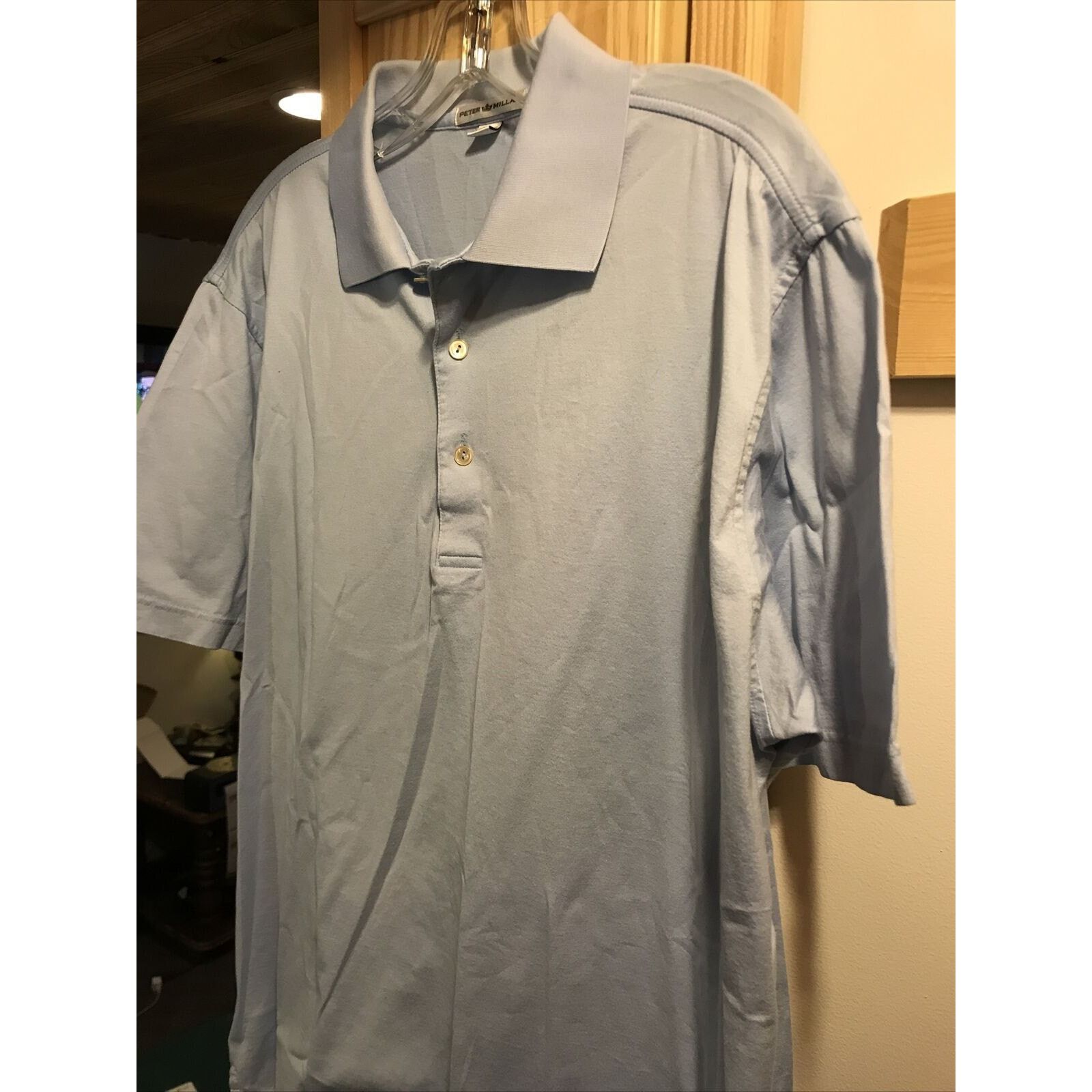 Peter Millar PETER MILLAR Men’s M Indigo Blue Polo Shirt Golf Cotton Size US M / EU 48-50 / 2 - 5 Thumbnail