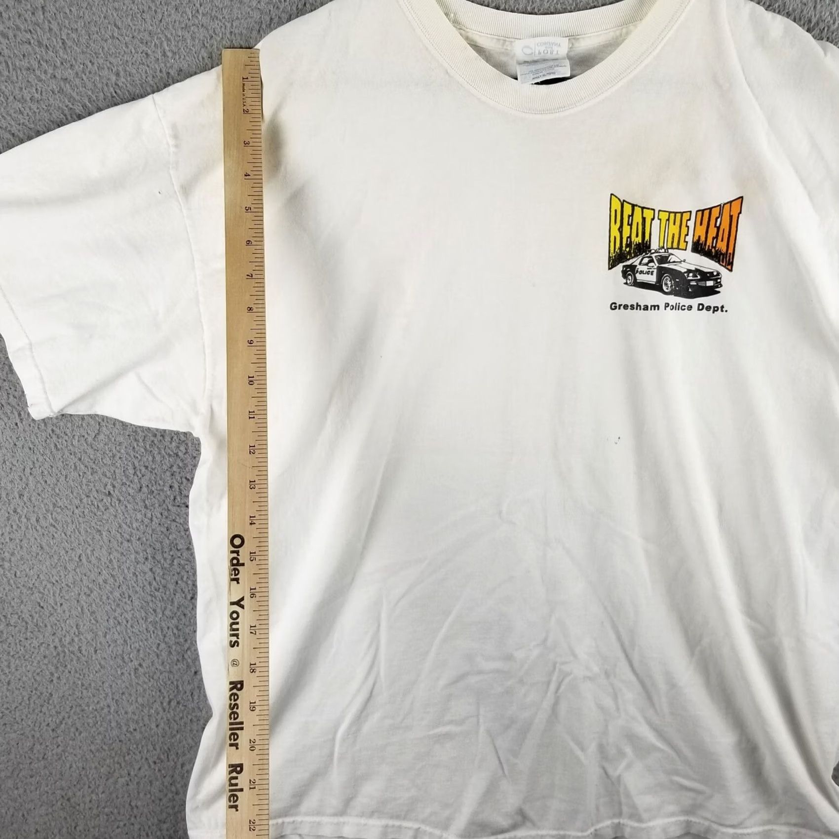 Vintage Vintage Police Drag Racing T Shirt XL White Cars Mens XL Size US XL / EU 56 / 4 - 6 Thumbnail