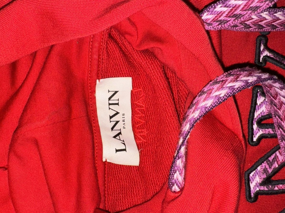 Lanvin LANVIN Curb Red Embroidered Hoodie XL - Lipstick Size US XL / EU 56 / 4 - 4 Thumbnail
