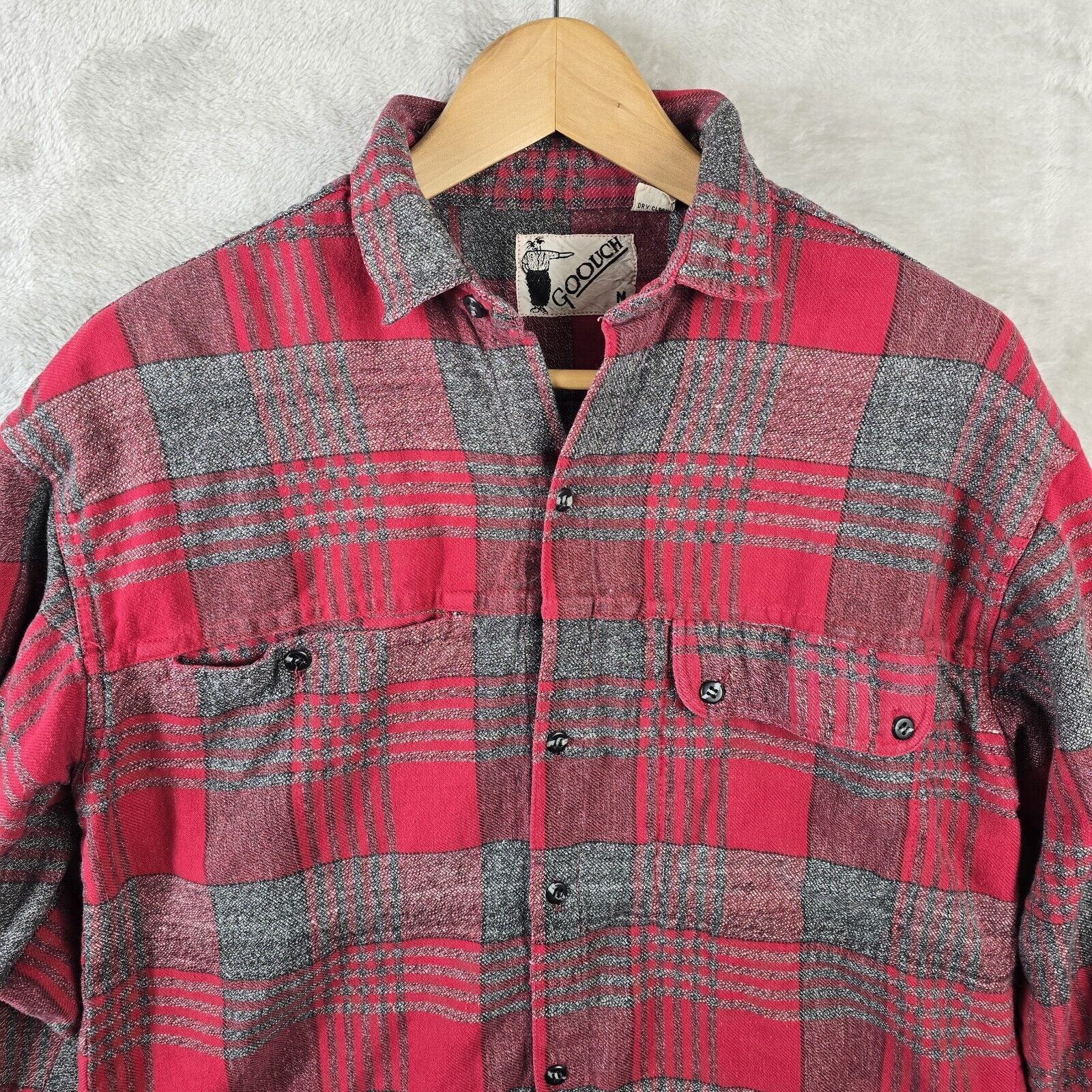 Other VINTAGE Goouch Shirt Men Medium Red Flannel Plaid Size US M / EU 48-50 / 2 - 3 Thumbnail