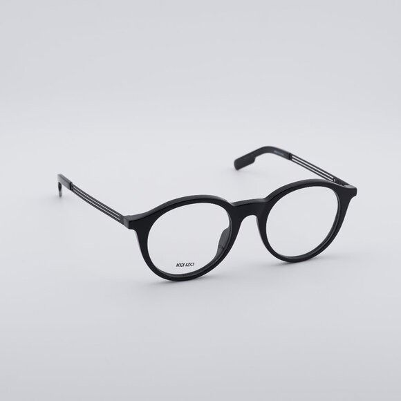 Kenzo Kenzo KZ50015U 001 Eyeglasses Shiny Black 51mm Round Frame Size ONE SIZE - 1 Thumbnail