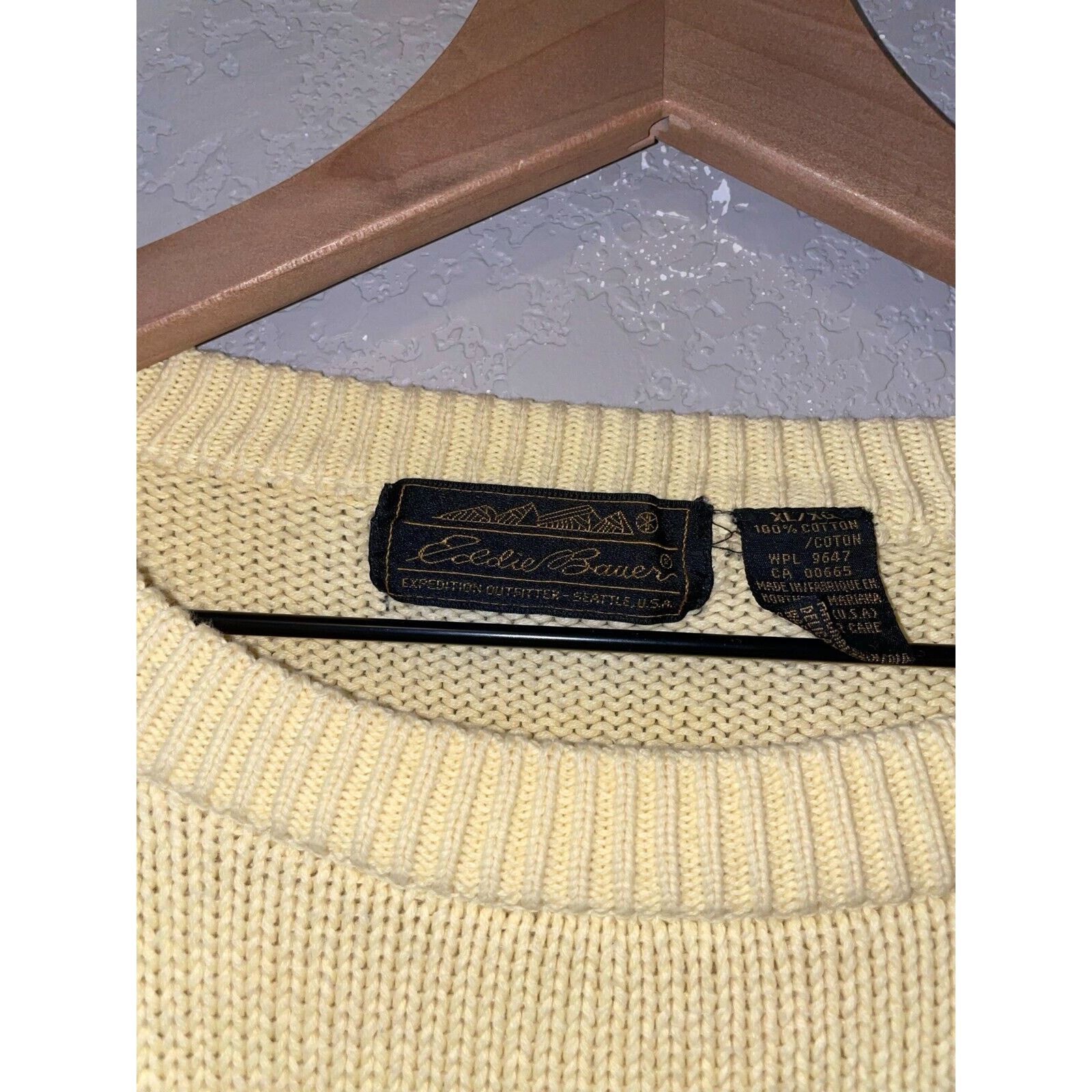 Eddie Bauer Y2K Eddie Bauer 100% Cotton USA Made Yellow Sweater 2000s XL Size XL / US 12-14 / IT 48-50 - 7 Thumbnail