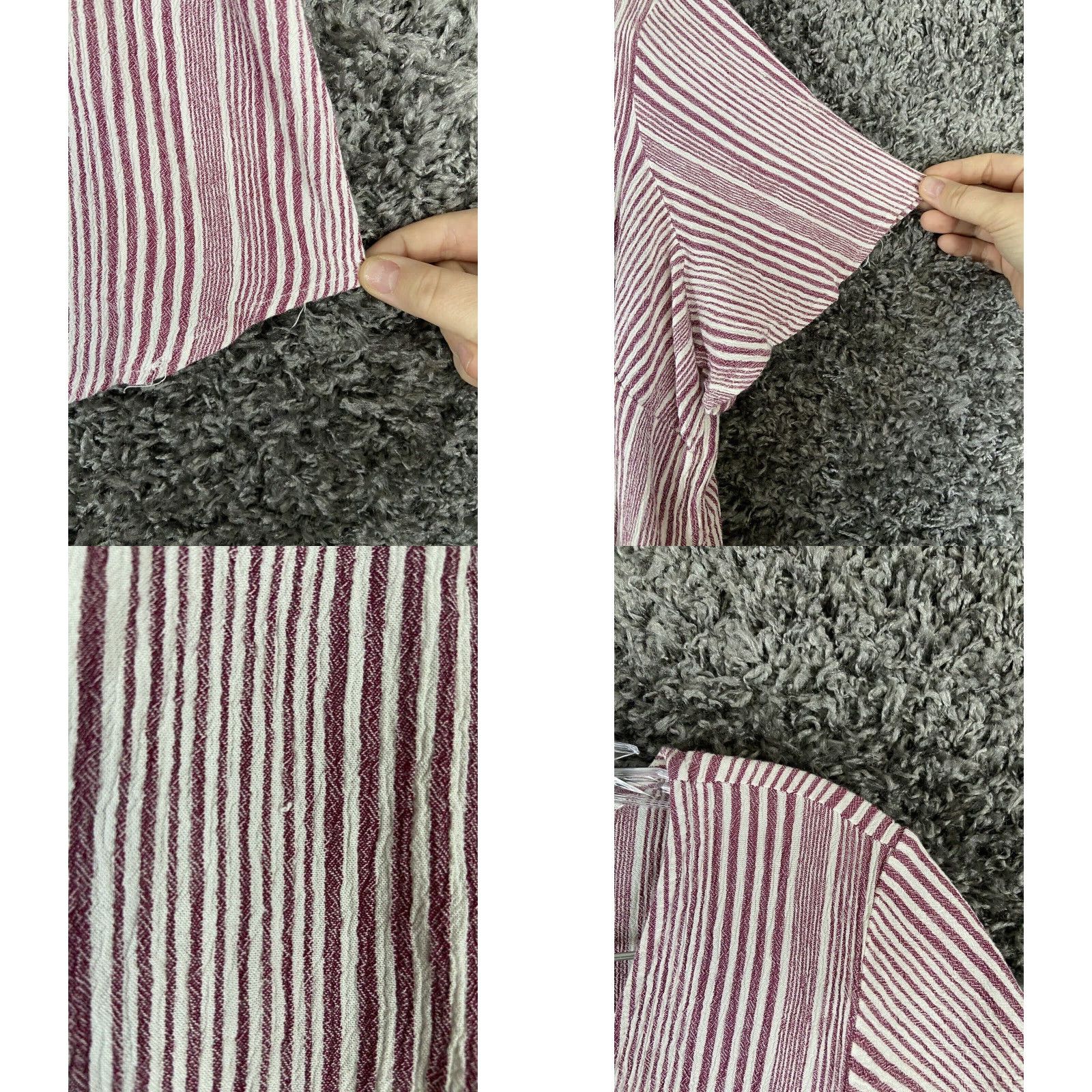 Torrid Torrid Striped Blouse Short Sleeve Plus Women's Red Multicolor Button Up Size XS / US 0-2 / IT 36-38 - 2 Thumbnail
